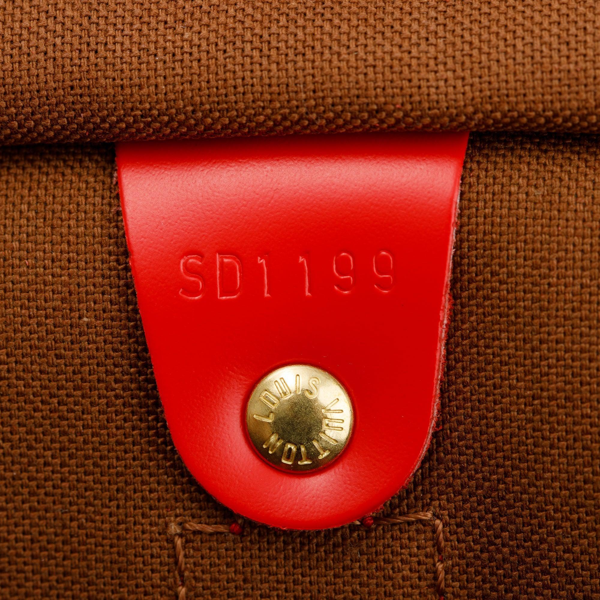 Louis Vuitton Red Monogram Macassar Keepall Bandouliere 50