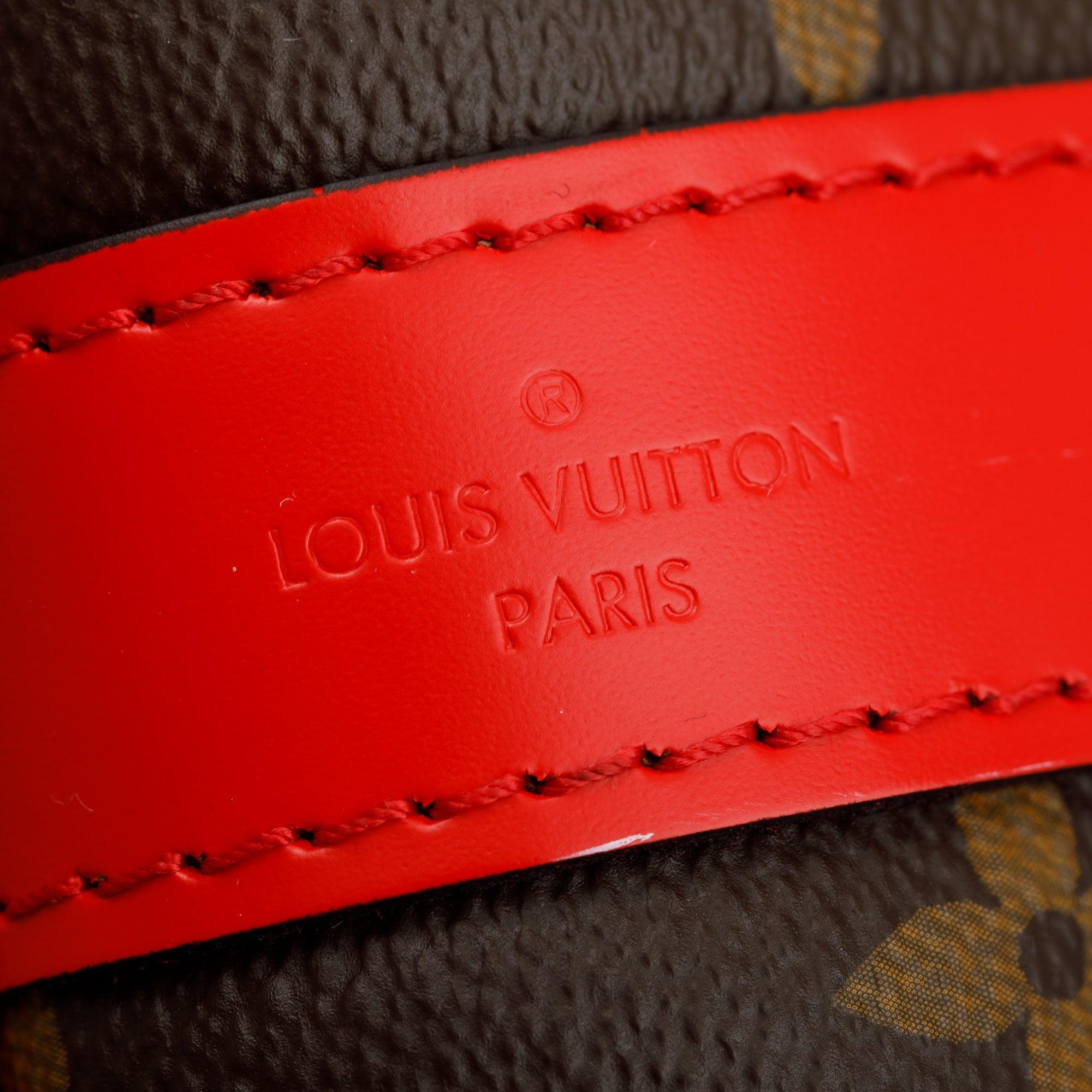 Louis Vuitton Red Monogram Macassar Keepall Bandouliere 50