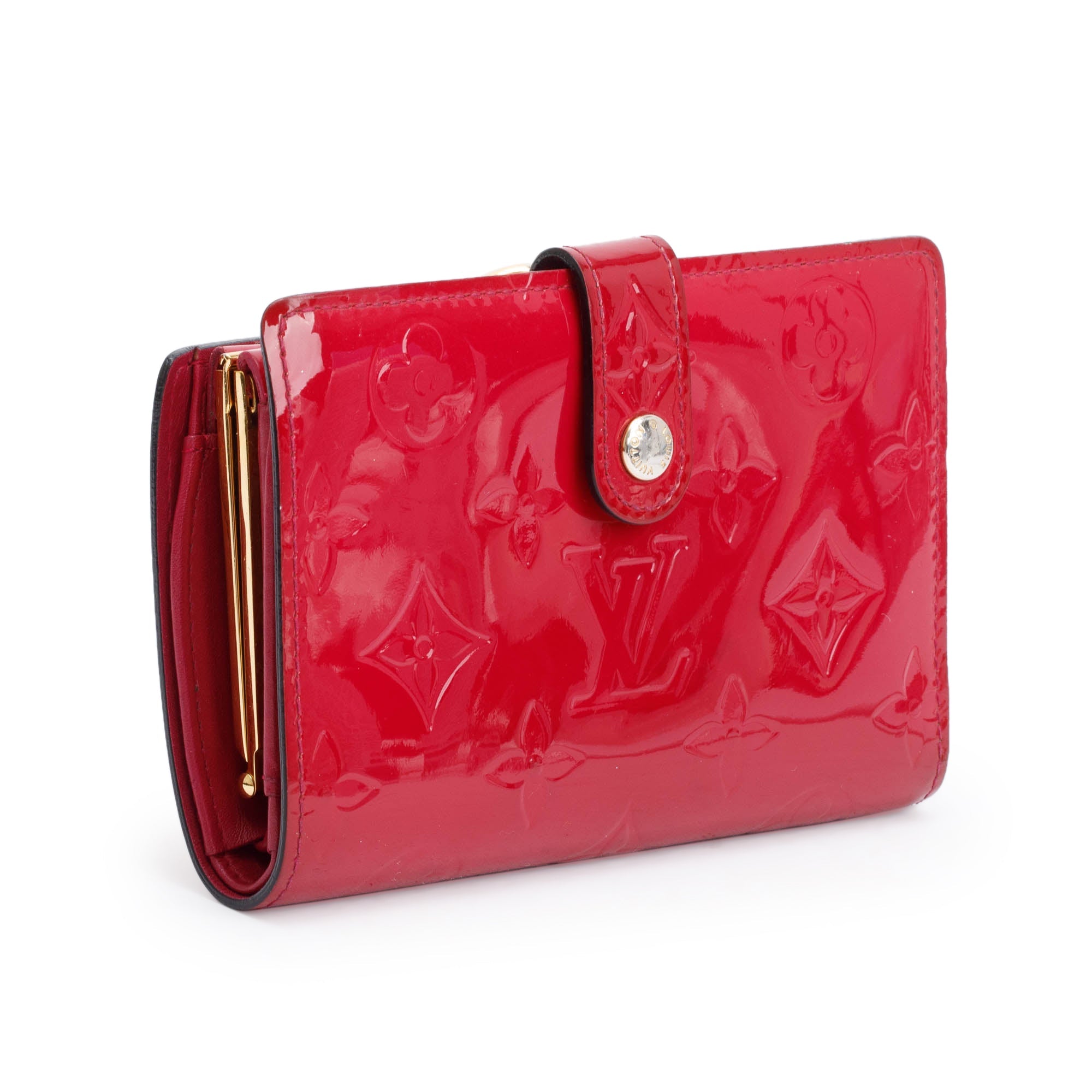 Louis Vuitton Red Monogram Vernis French Purse Compact Wallet