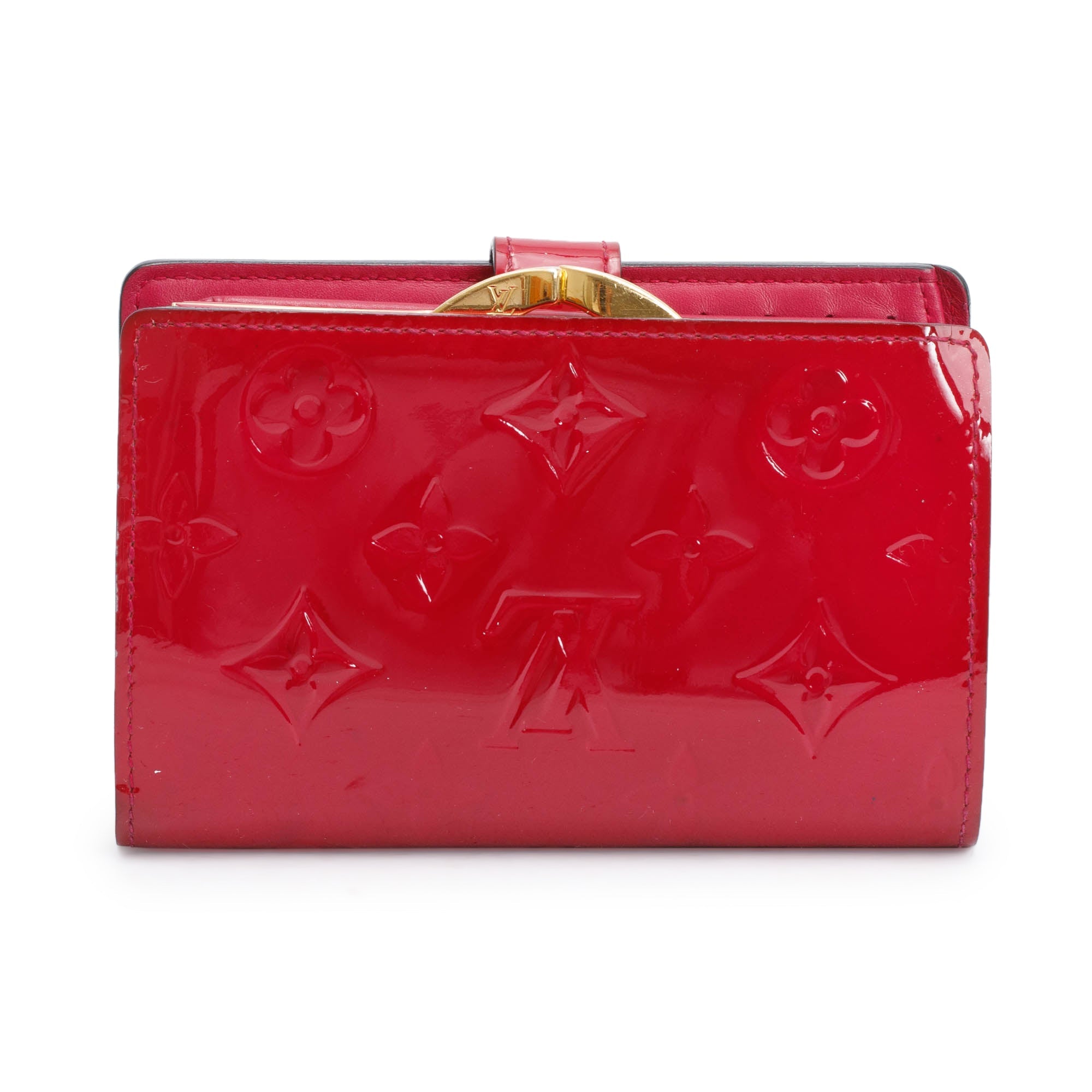 Louis Vuitton Red Monogram Vernis French Purse Compact Wallet