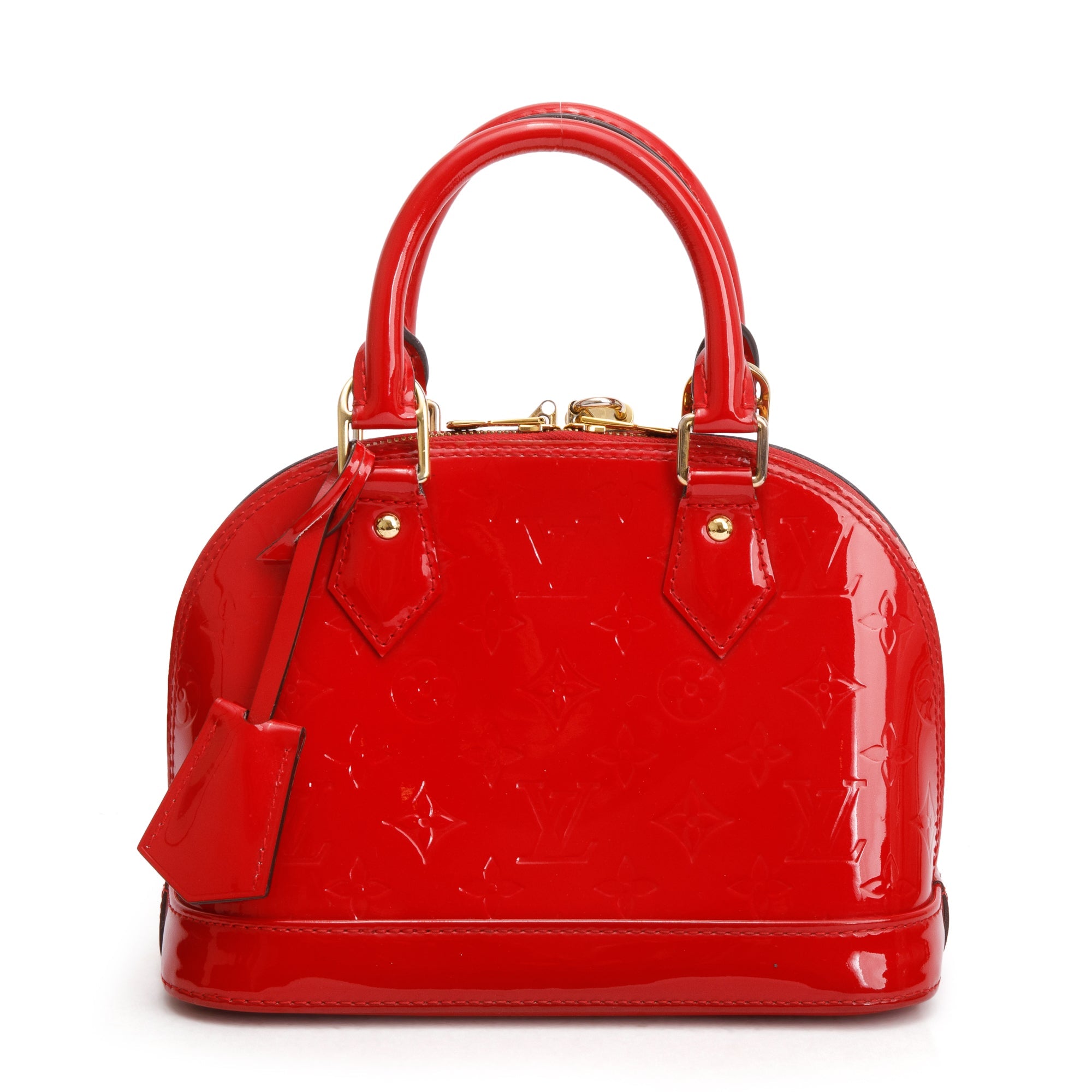 Louis Vuitton Red Monogram Vernis Leather Alma BB w/ Strap