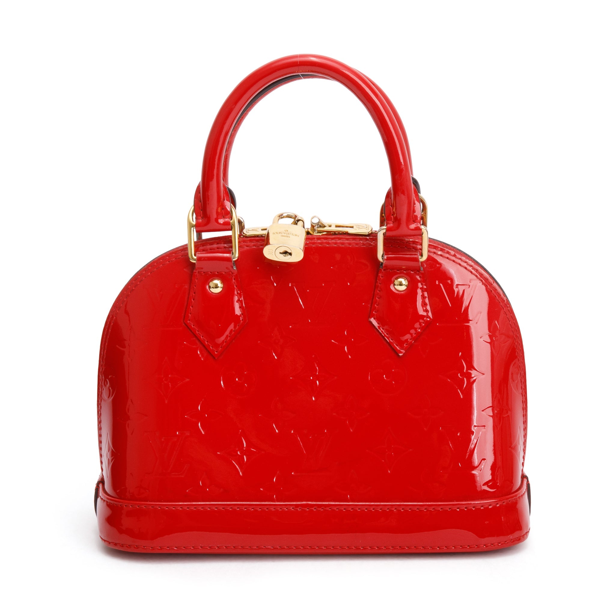 Louis Vuitton Red Monogram Vernis Leather Alma BB w/ Strap