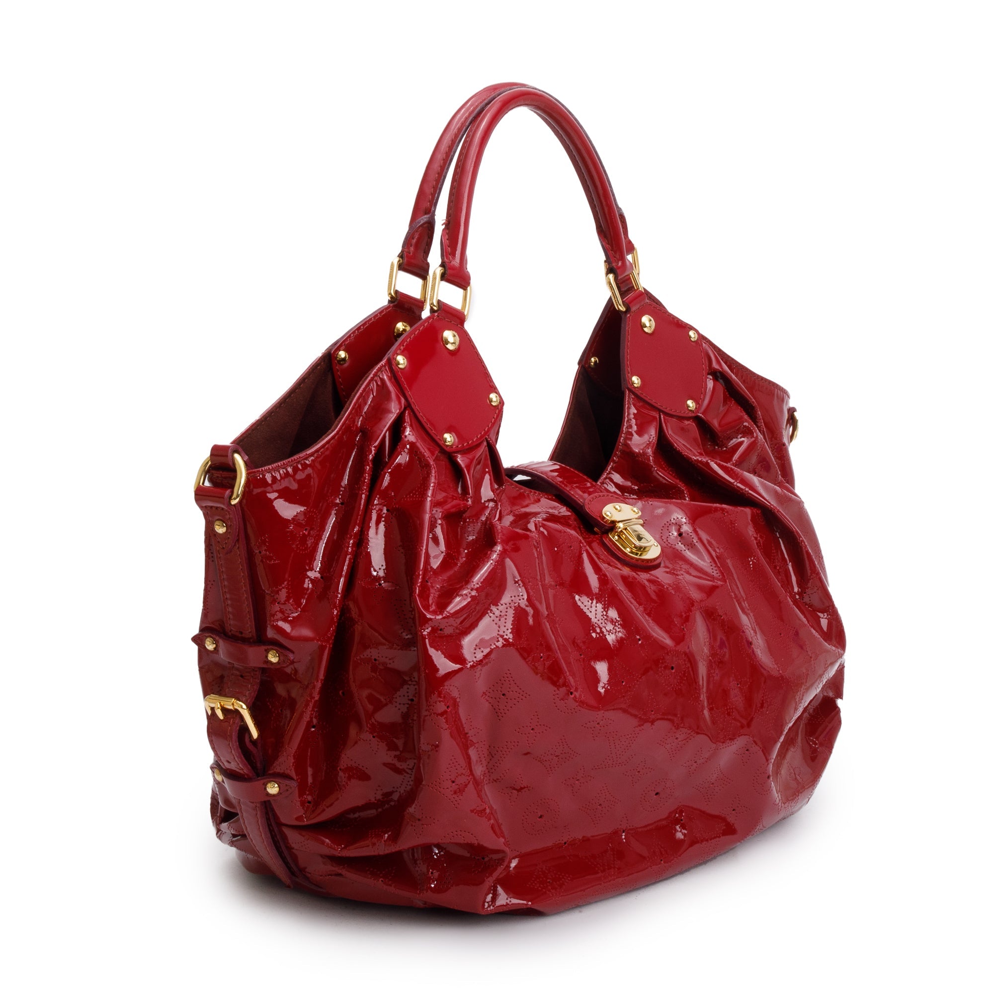 Louis Vuitton Red Patent Mahina Leather L Hobo
