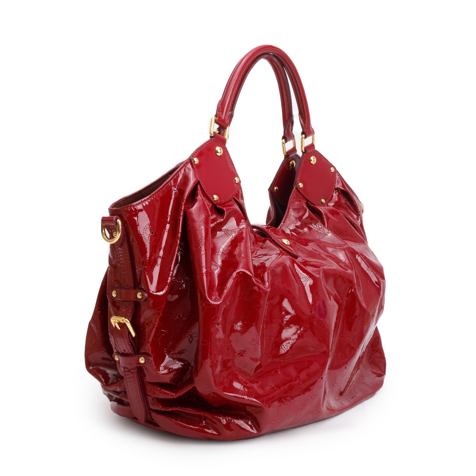 Louis Vuitton Red Patent Mahina Leather L Hobo