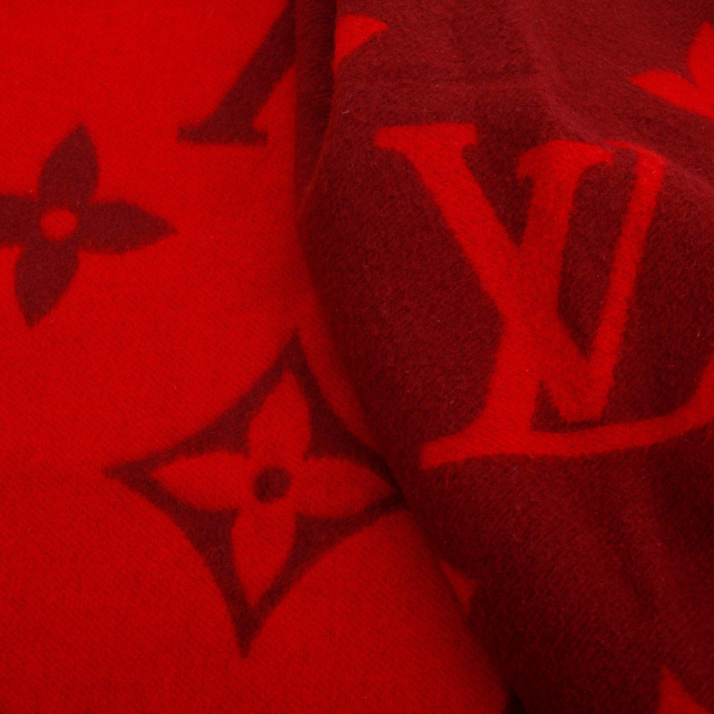 Louis Vuitton Red Reykjavik Cashmere Scarf