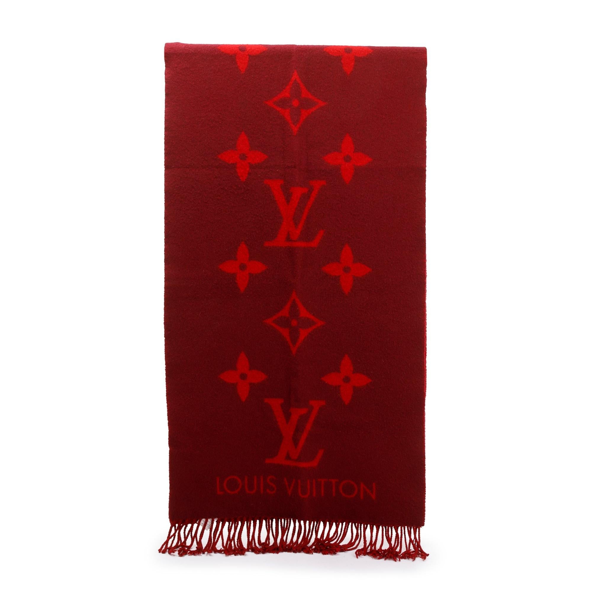 Louis Vuitton Red Reykjavik Cashmere Scarf