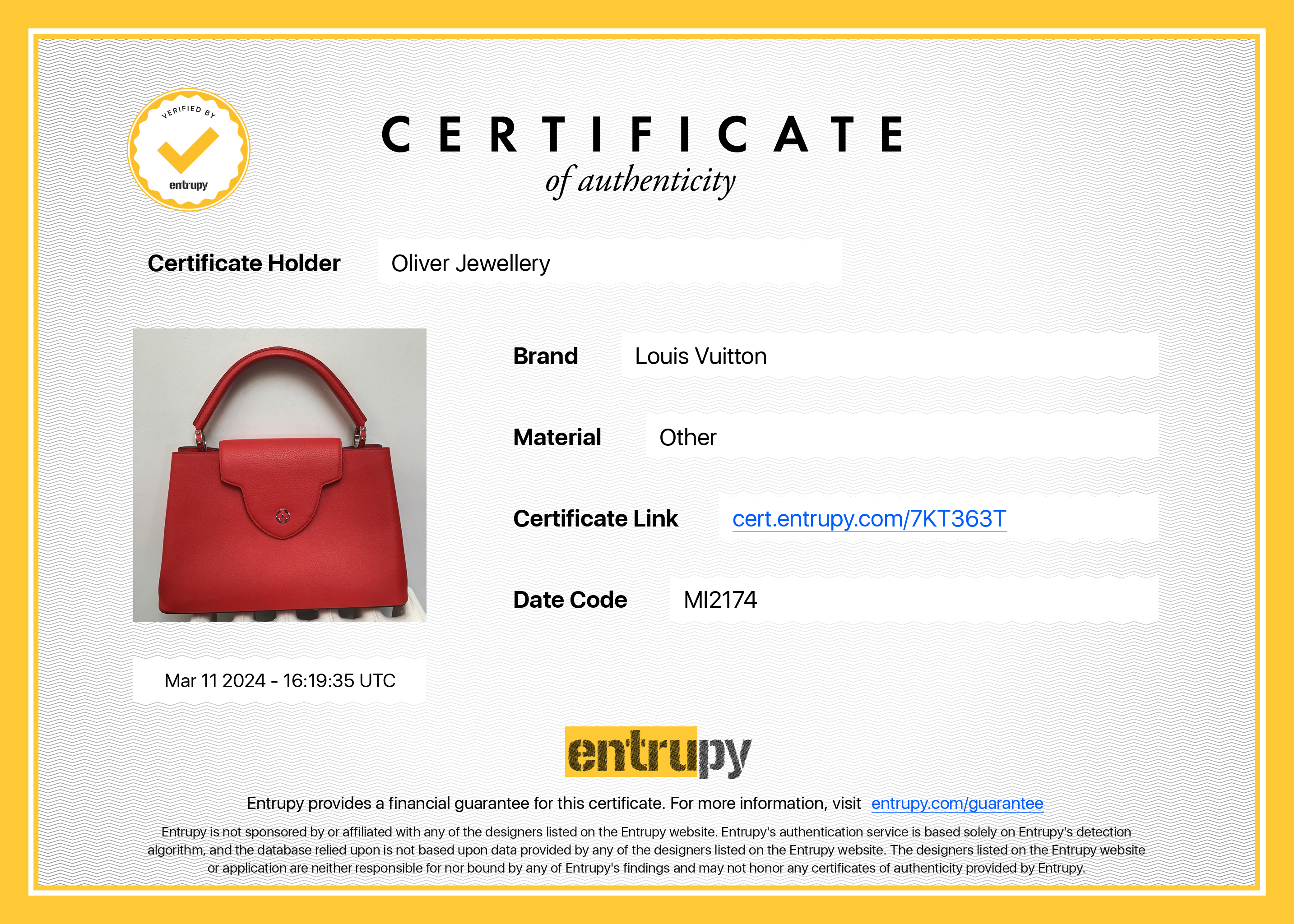 Louis Vuitton Red Taurillon Capucine MM