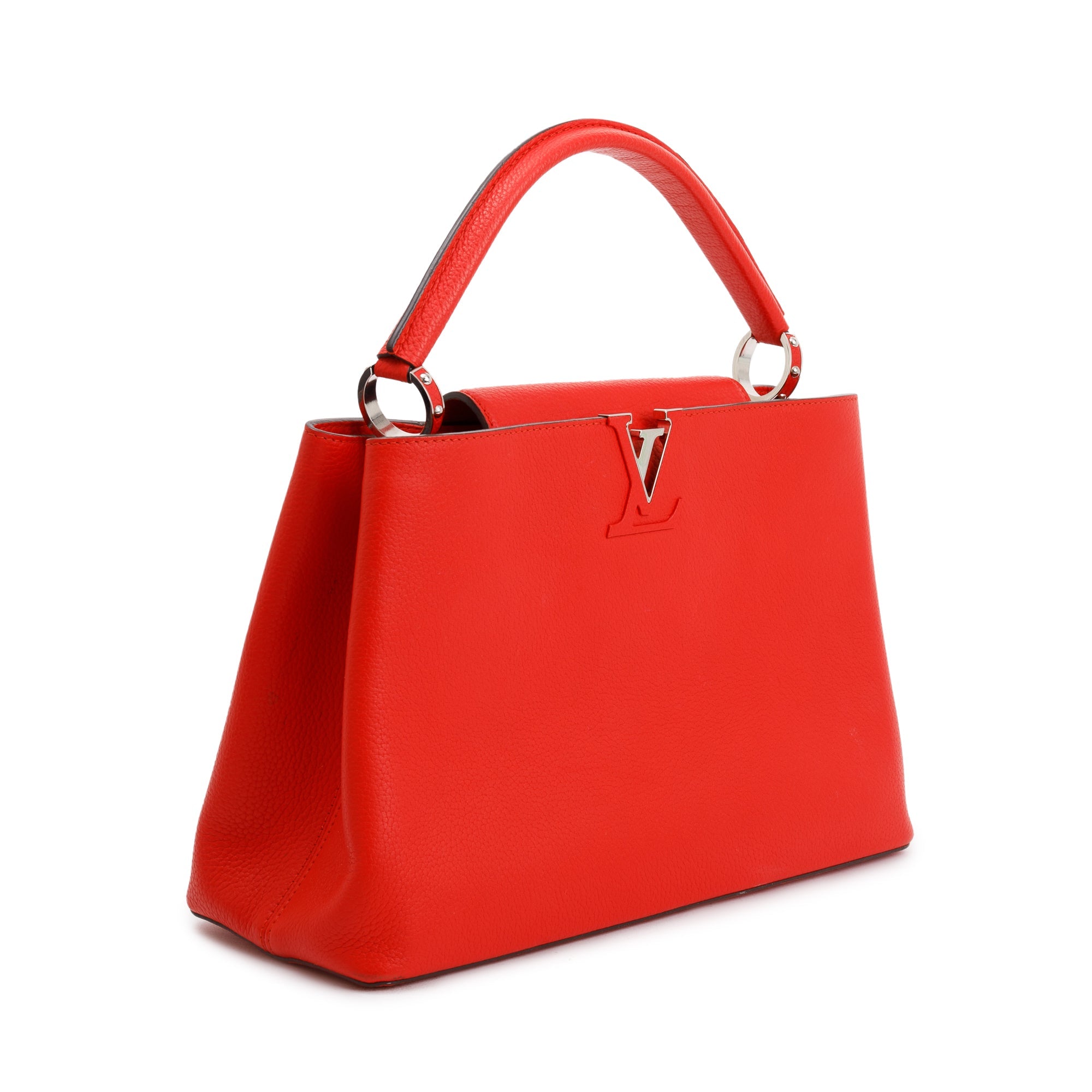 Louis Vuitton Red Taurillon Capucine MM