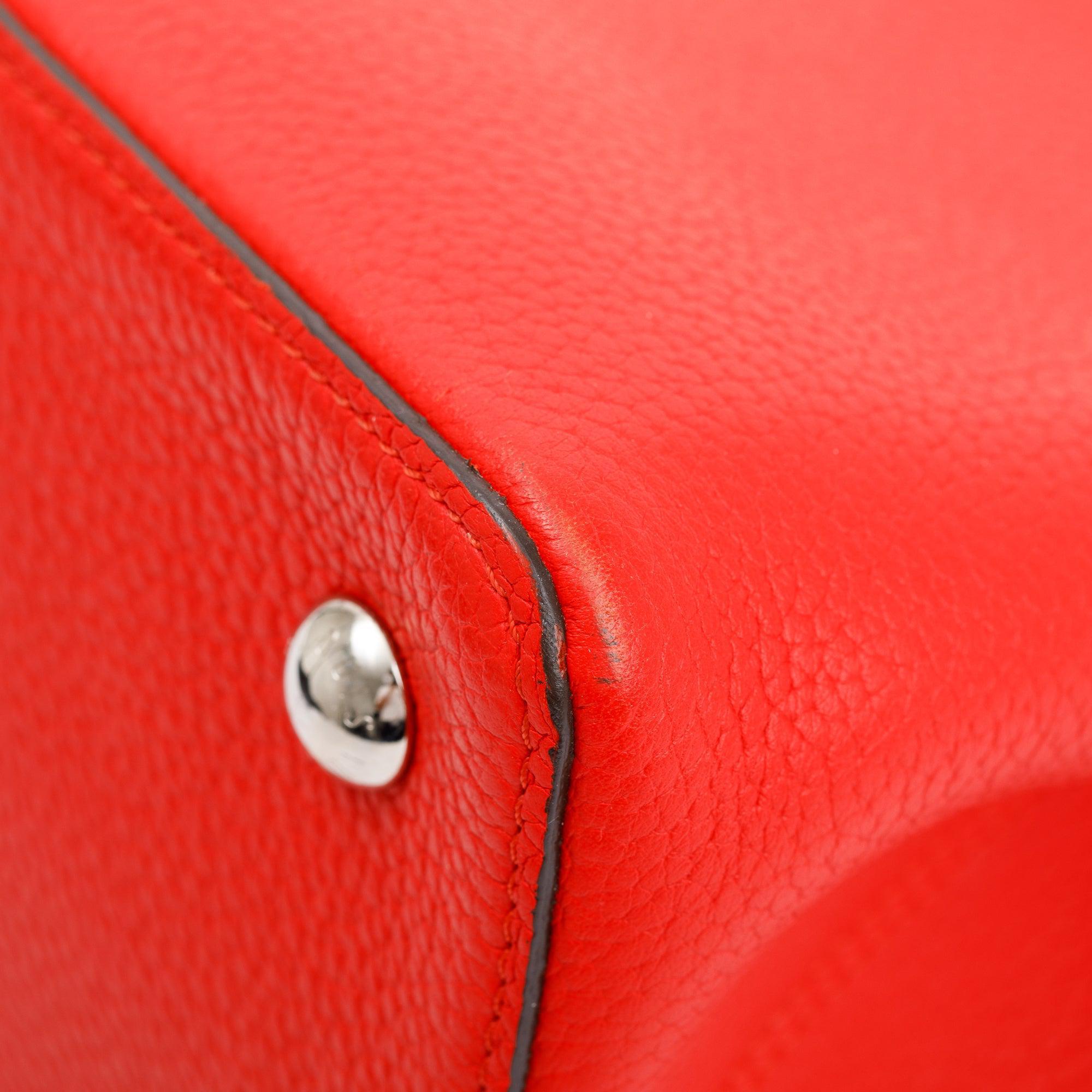 Louis Vuitton Red Taurillon Capucine MM