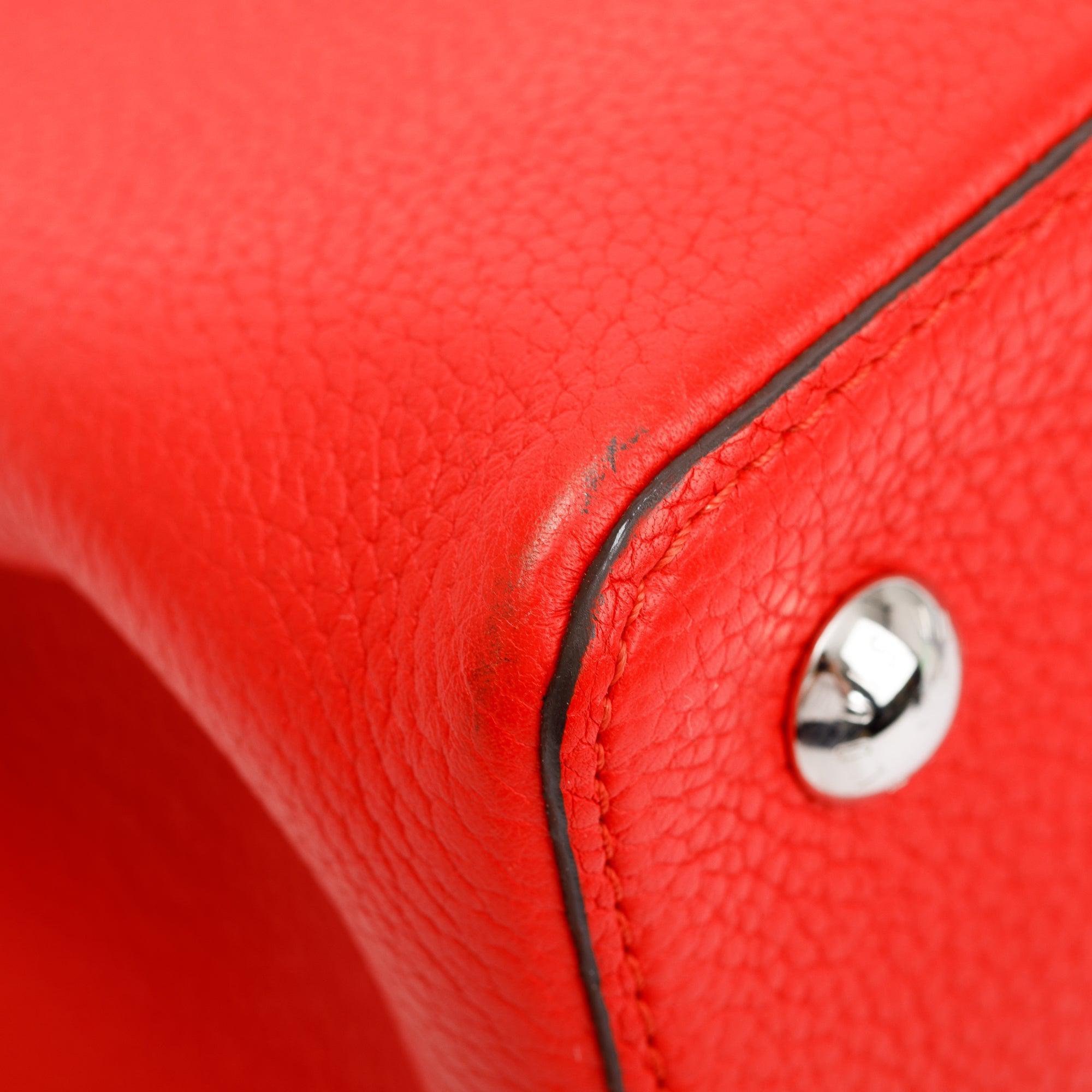 Louis Vuitton Red Taurillon Capucine MM