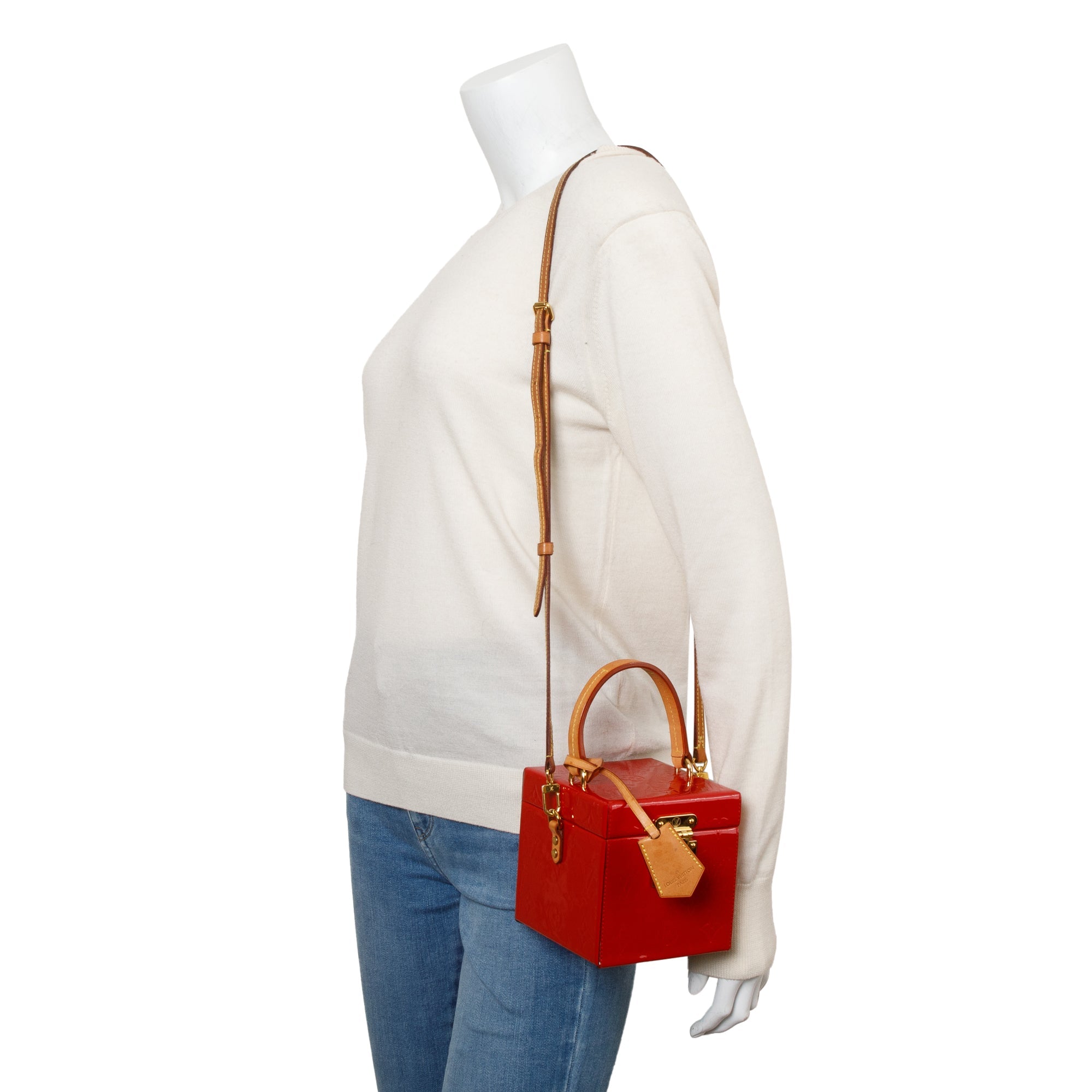 Louis Vuitton Red Vernis Leather Bleecker Box