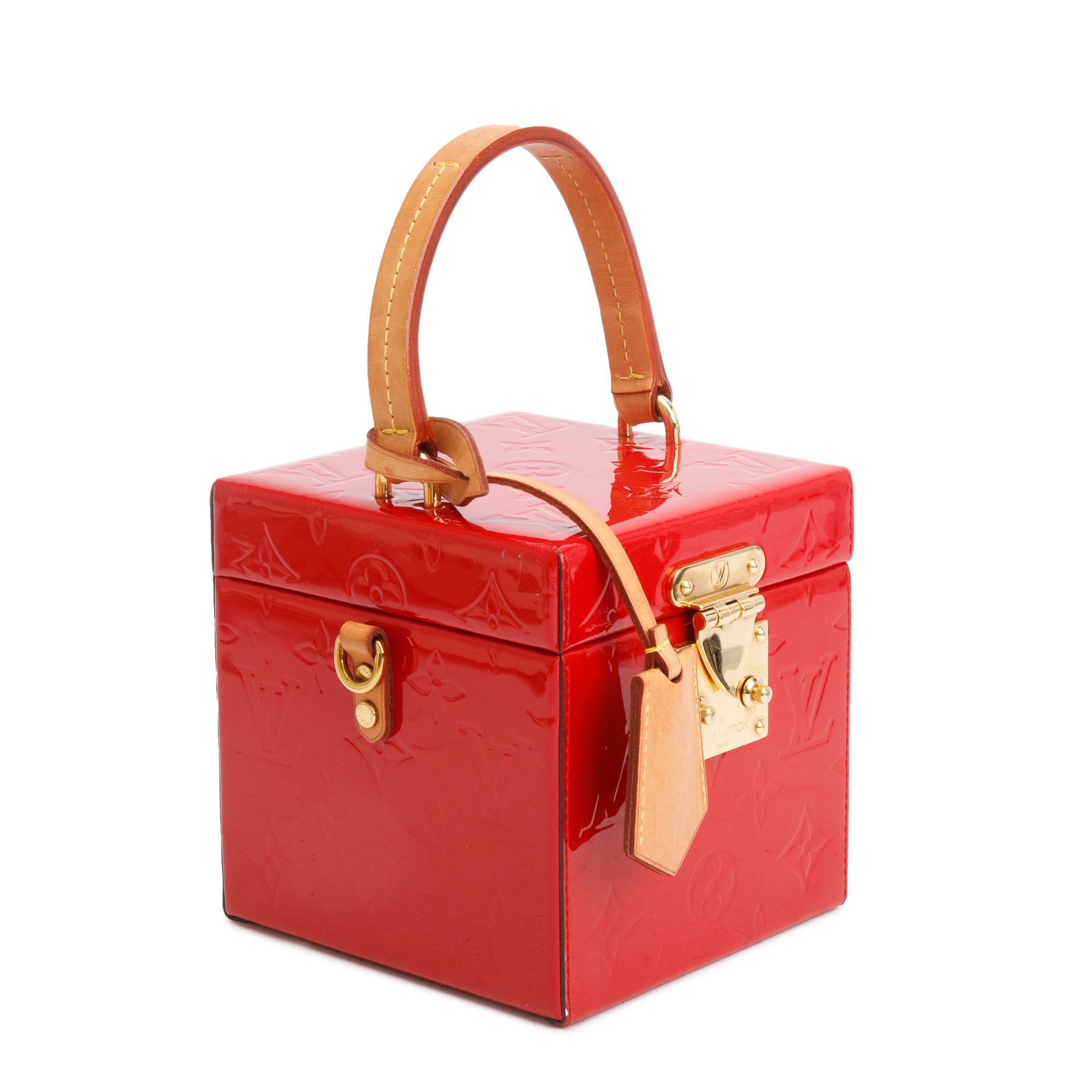 Louis Vuitton Red Vernis Leather Bleecker Box