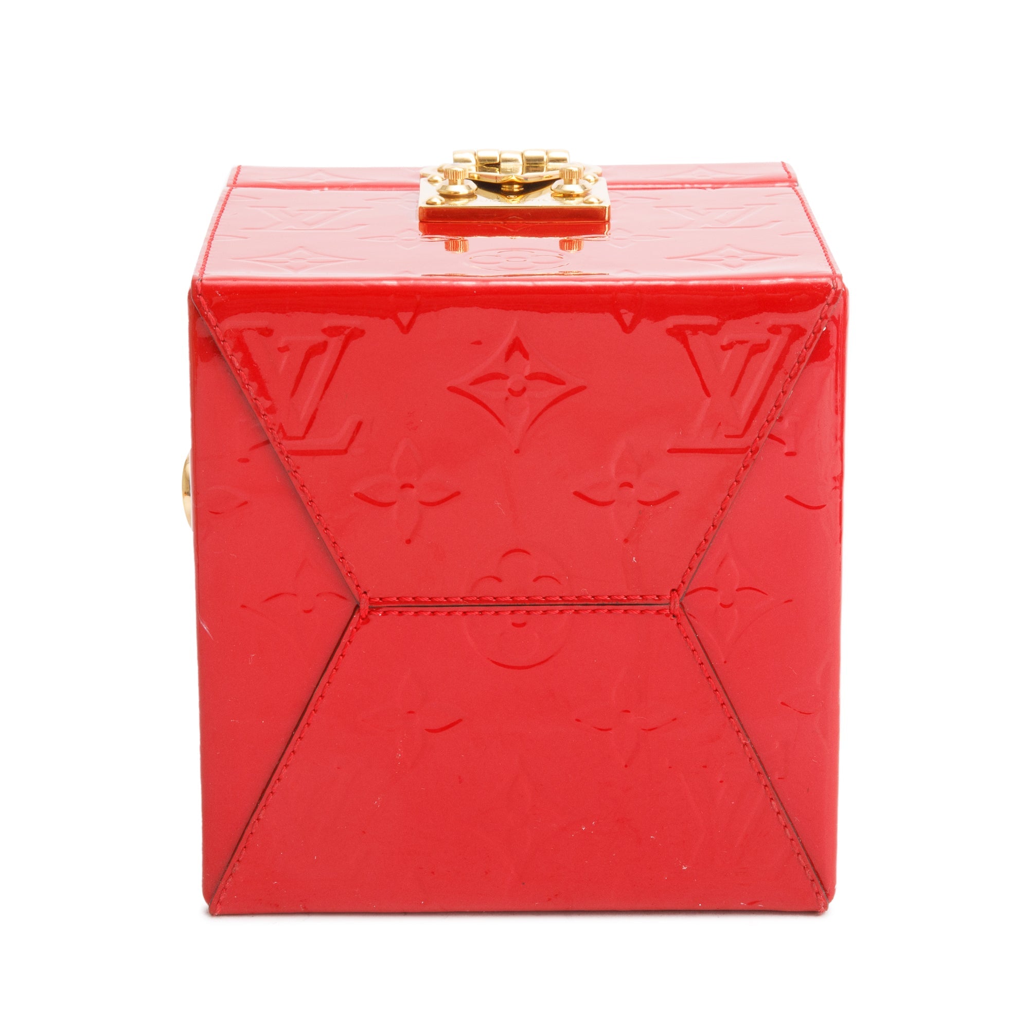 Louis Vuitton Red Vernis Leather Bleecker Box
