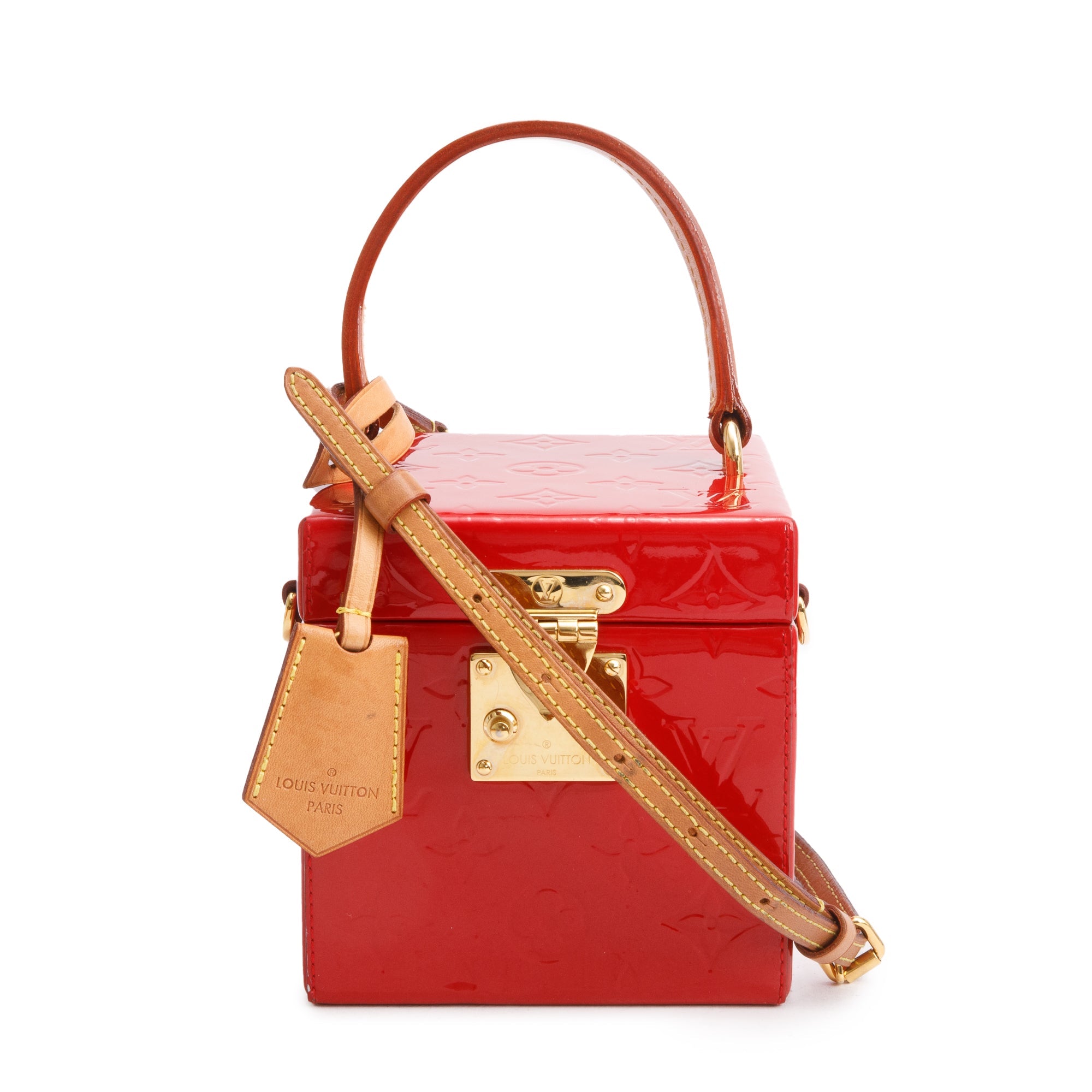 Louis Vuitton Red Vernis Leather Bleecker Box