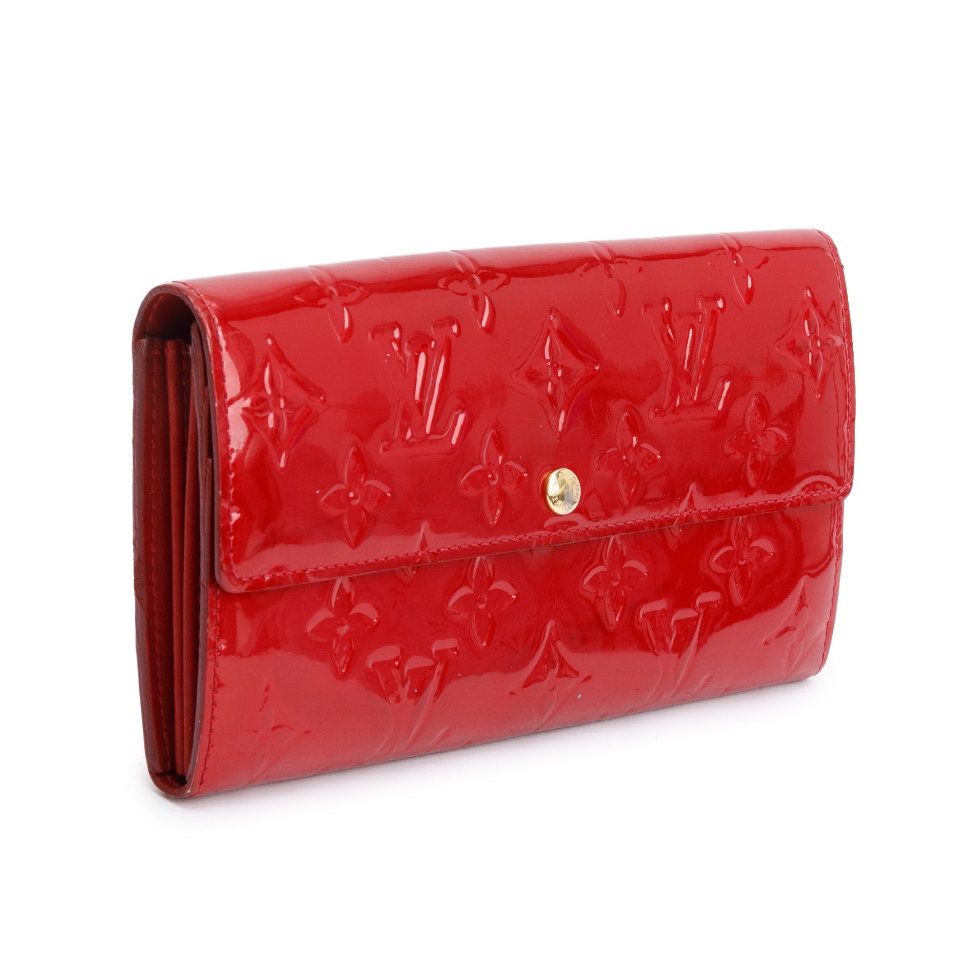 Louis Vuitton Red Vernis Leather Sarah Wallet