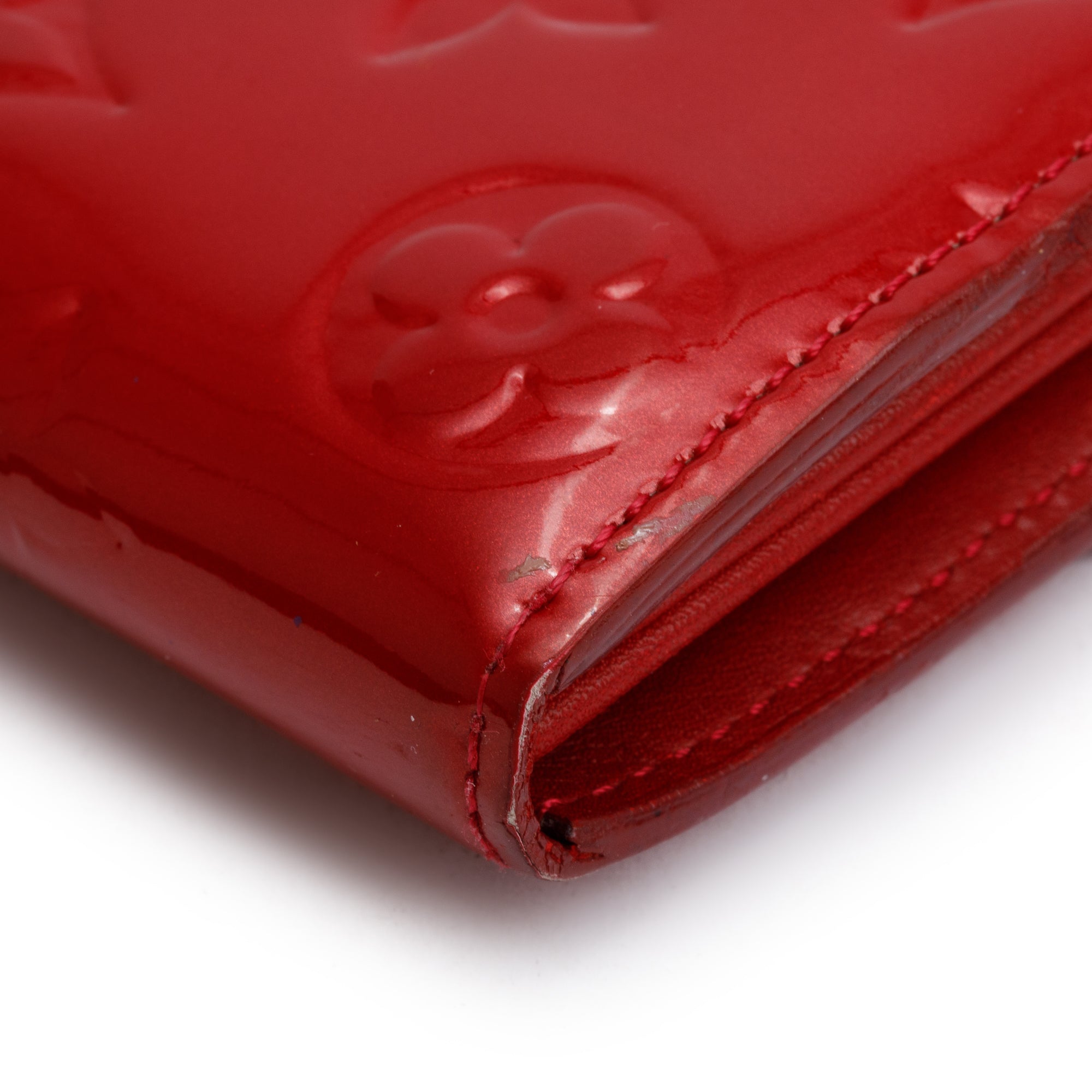 Louis Vuitton Red Vernis Leather Sarah Wallet