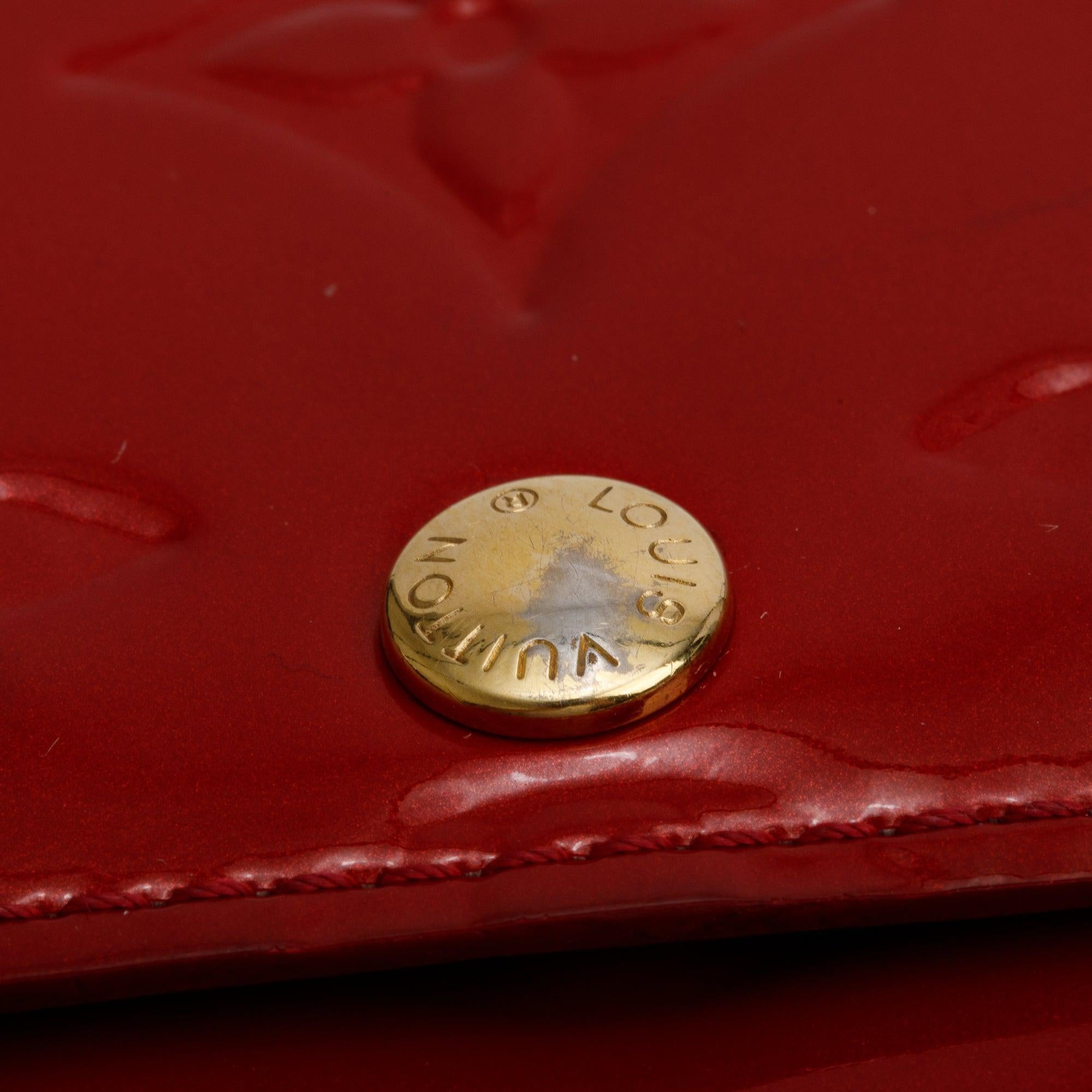 Louis Vuitton Red Vernis Leather Sarah Wallet