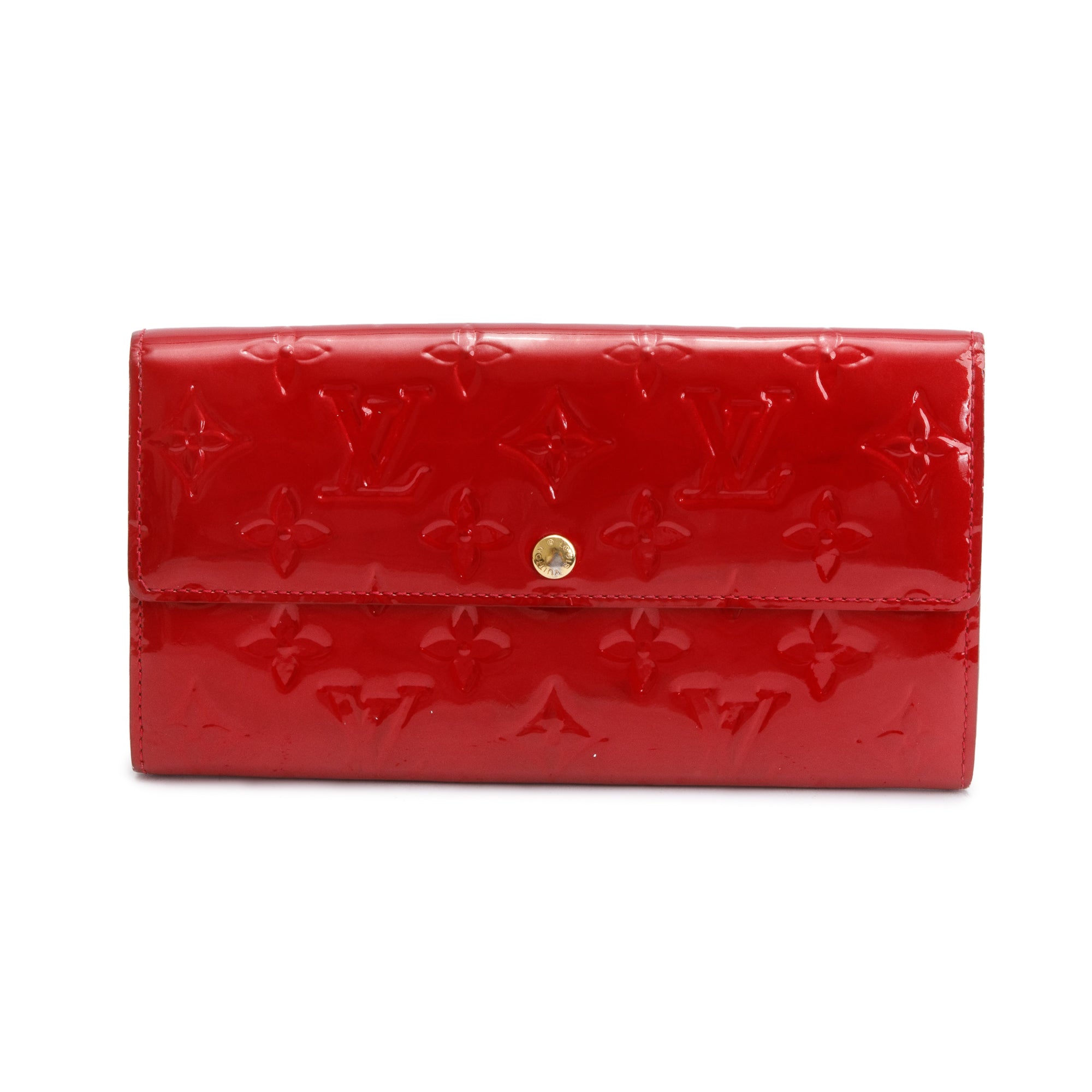 Louis Vuitton Red Vernis Leather Sarah Wallet