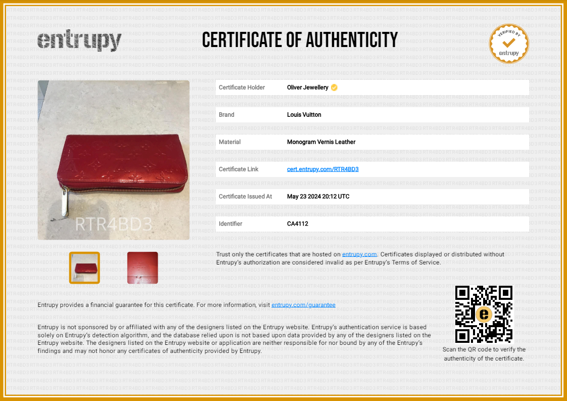 Louis Vuitton Red Vernis Leather Zippy Wallet