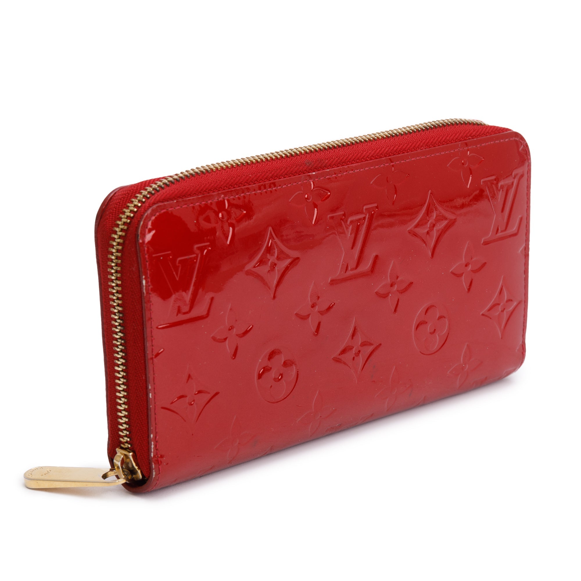 Louis Vuitton Red Vernis Leather Zippy Wallet