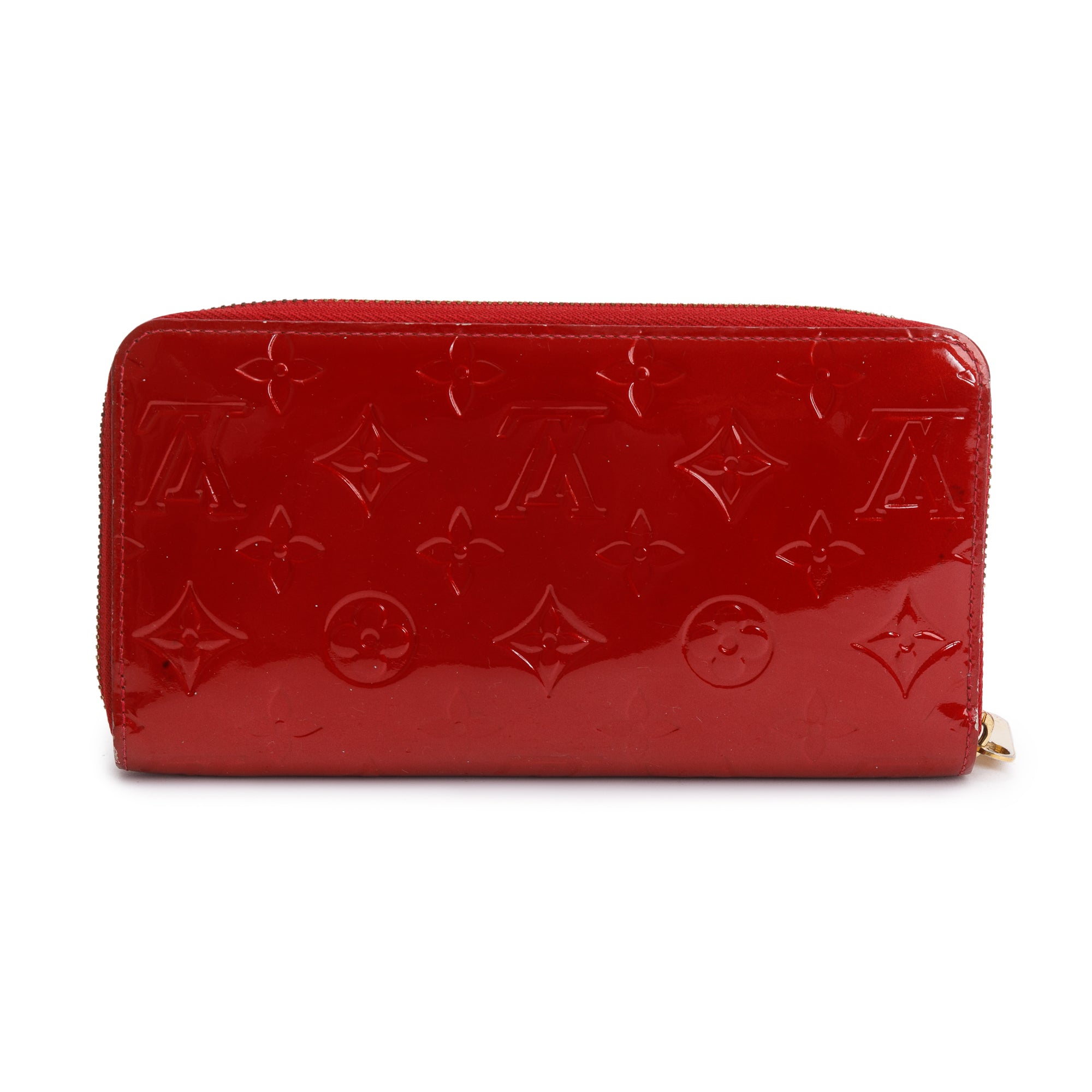 Louis Vuitton Red Vernis Leather Zippy Wallet