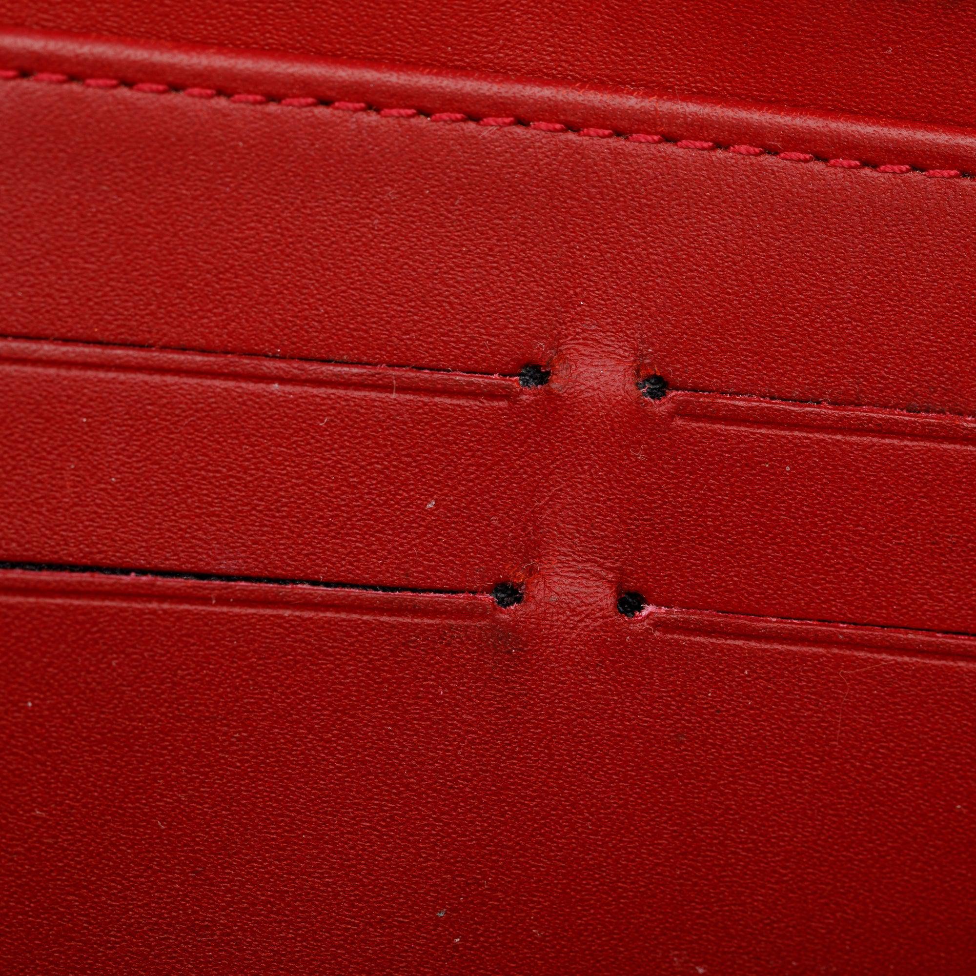 Louis Vuitton Red Vernis Leather Zippy Wallet