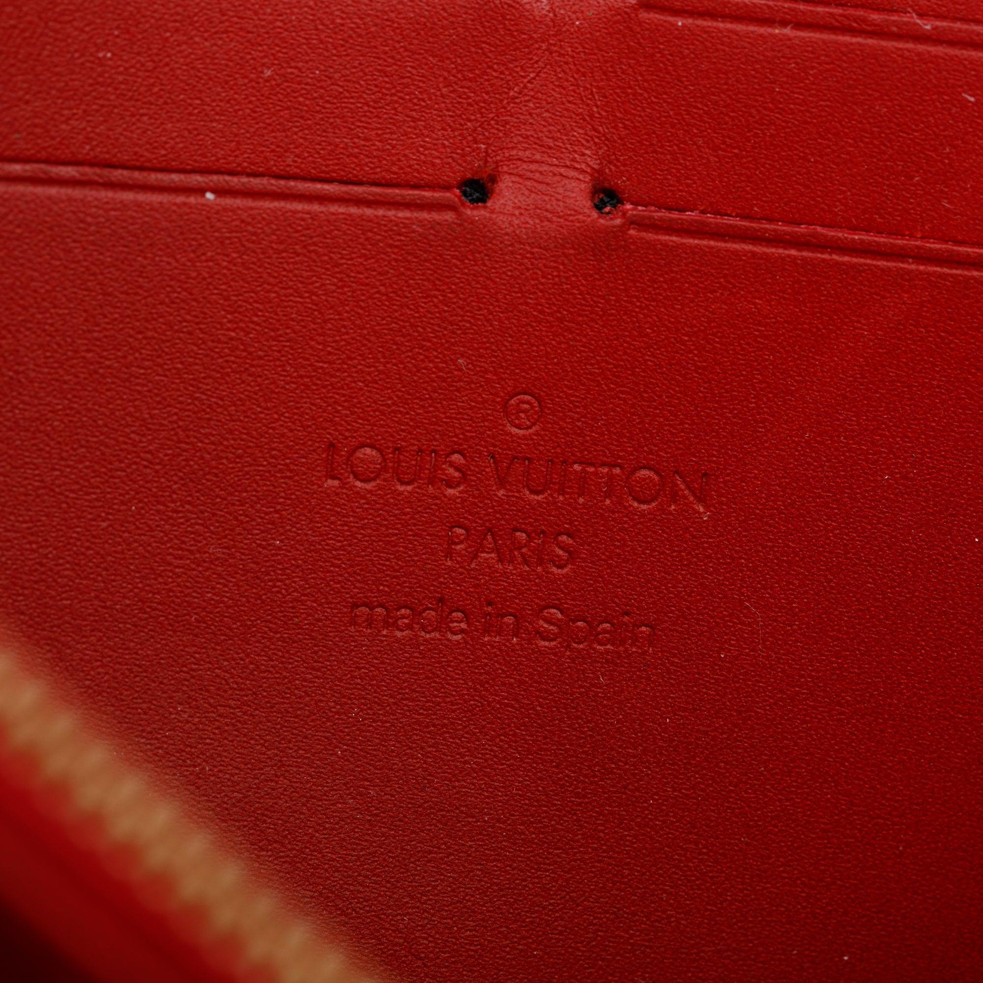 Louis Vuitton Red Vernis Leather Zippy Wallet