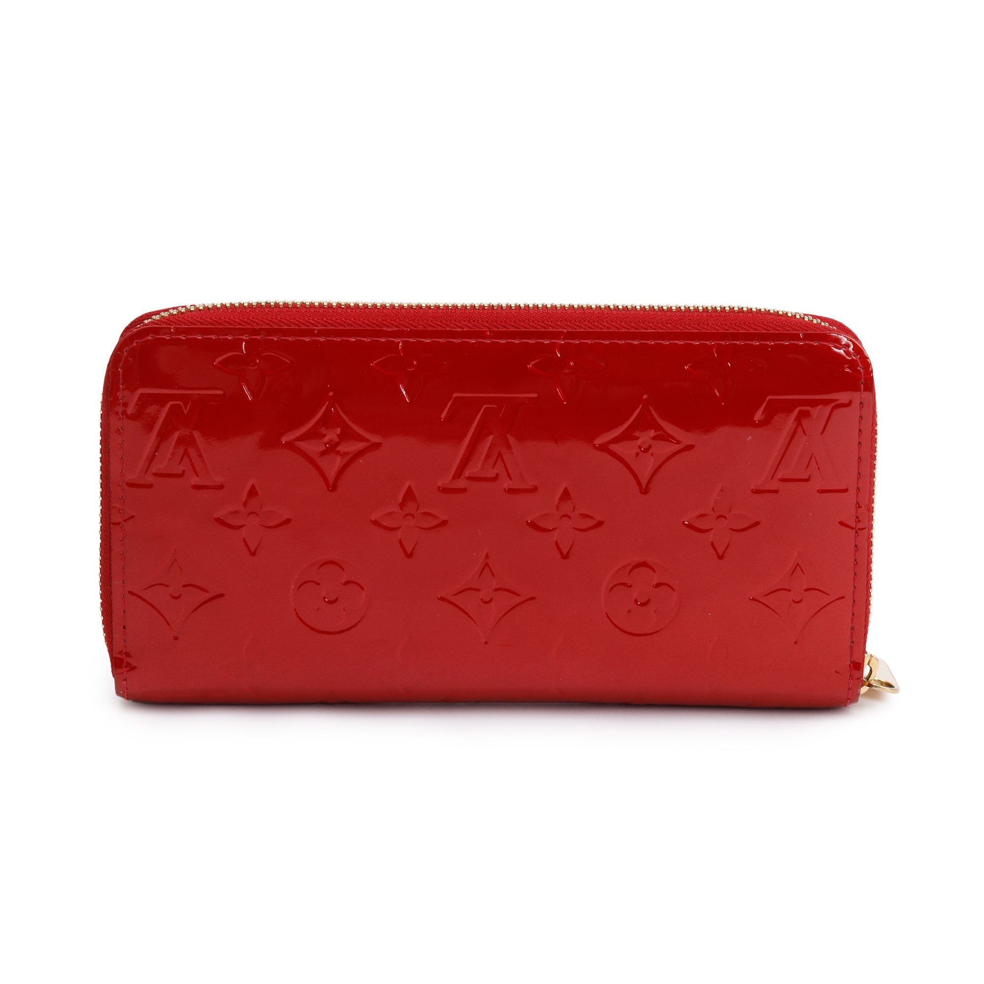 Louis Vuitton Red Vernis Leather Zippy Wallet w/ Box