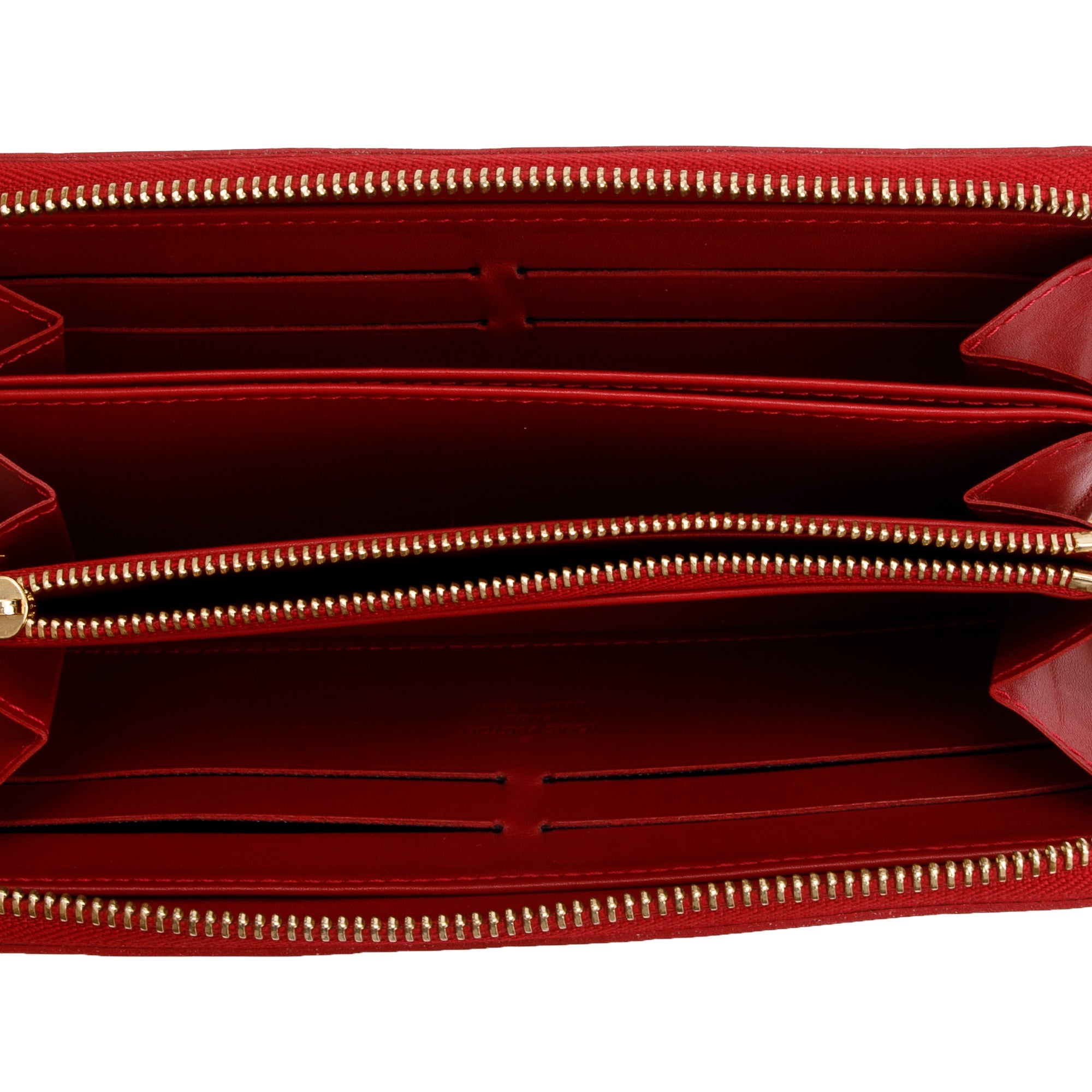 Louis Vuitton Red Vernis Leather Zippy Wallet w/ Box