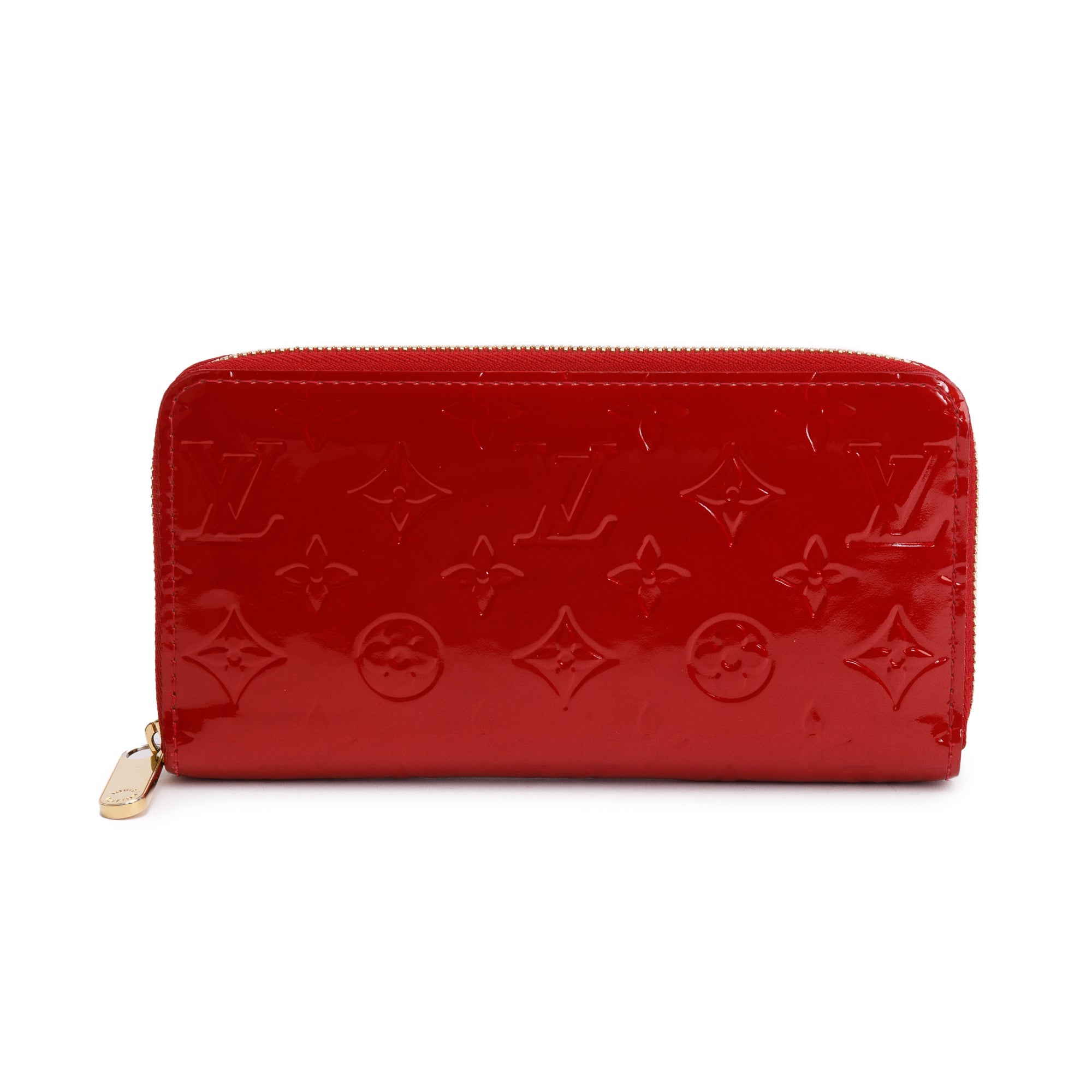 Louis Vuitton Red Vernis Leather Zippy Wallet w/ Box