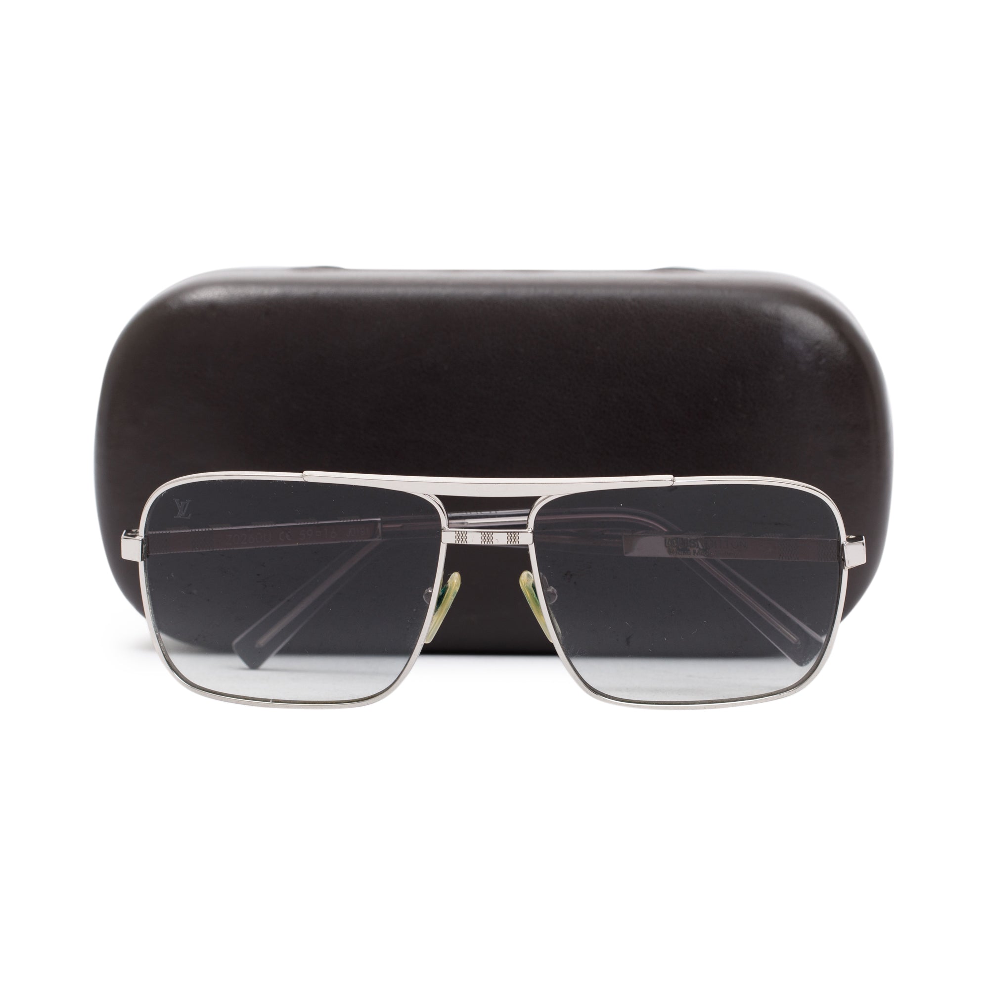 Louis Vuitton Silver Metal Attitude Sunglasses w/ Case