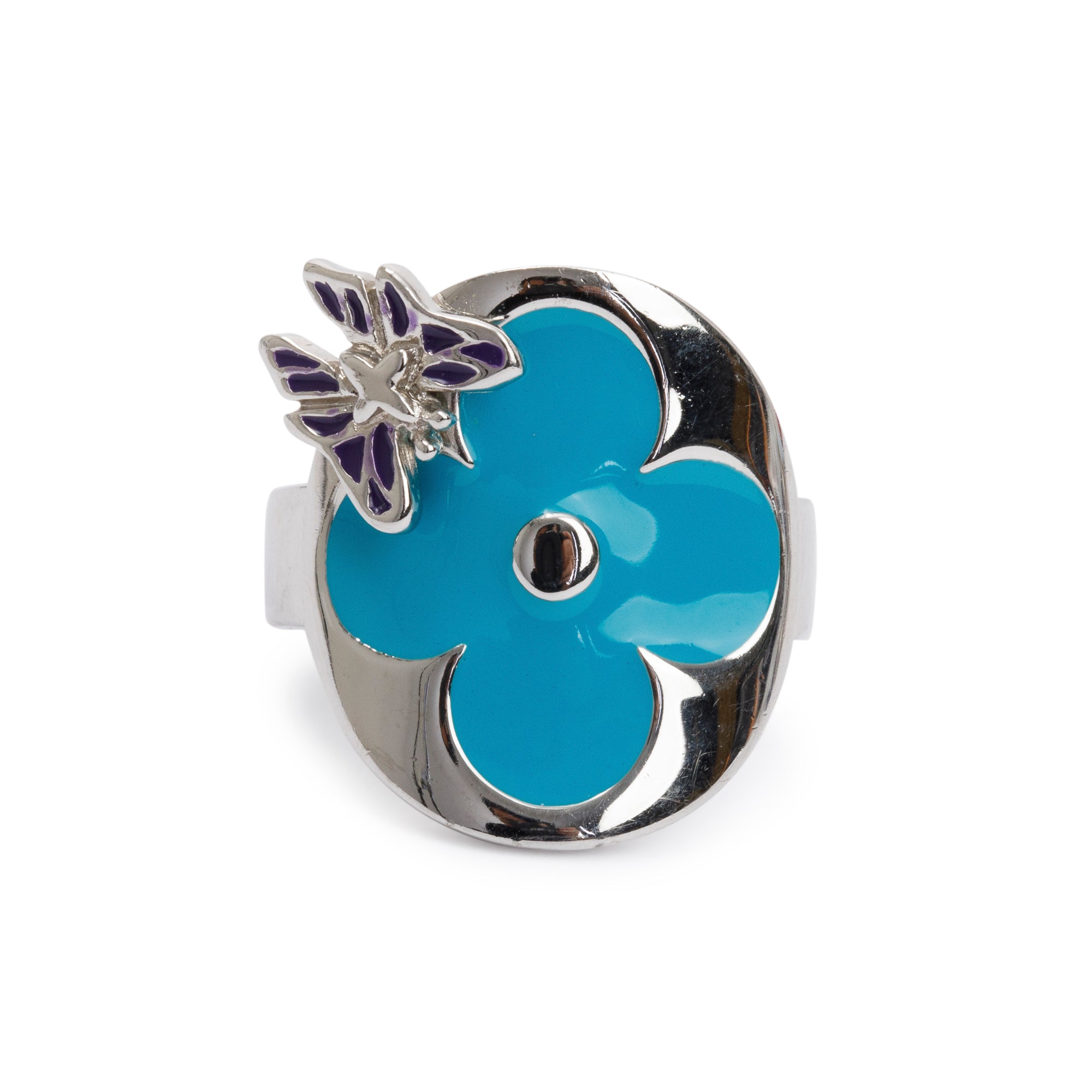 Louis Vuitton Silver Metal Fairytale Four-Ring Set M, Size 8.25 w/ Box