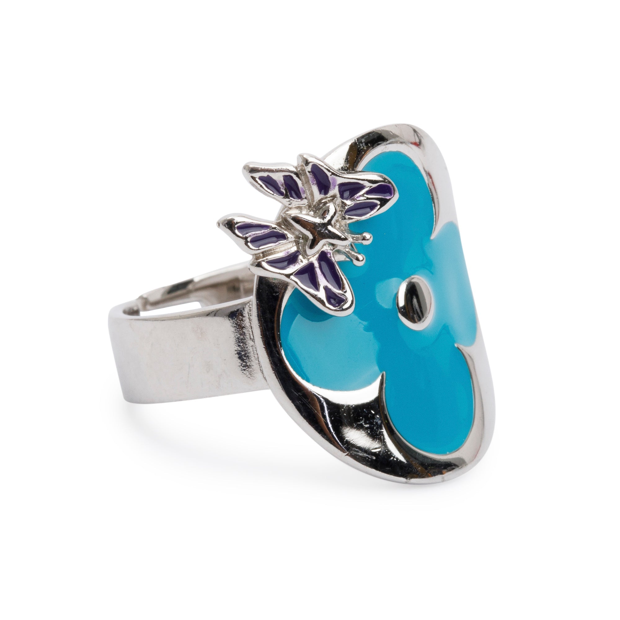 Louis Vuitton Silver Metal Fairytale Four-Ring Set M, Size 8.25 w/ Box