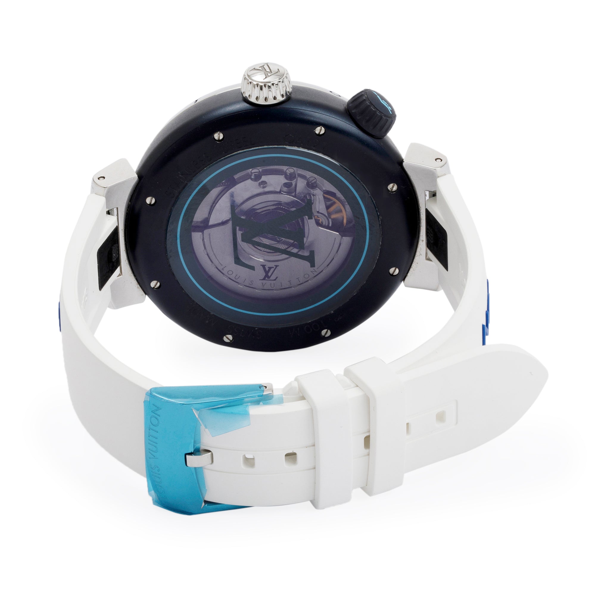 Louis Vuitton Stainless Steel & Blue PVD Tambour Street Diver 44 MM Automatic Watch