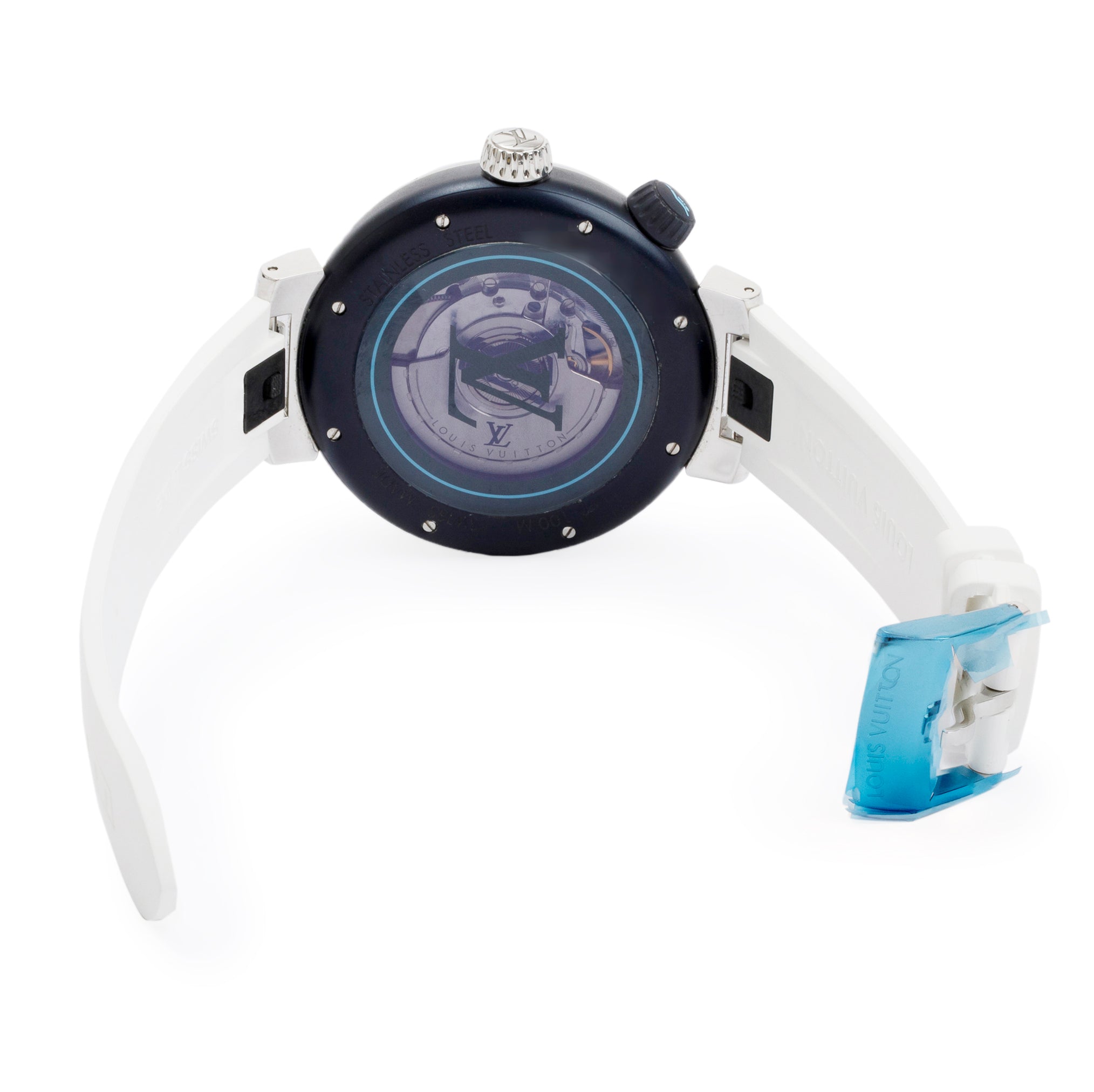 Louis Vuitton Stainless Steel & Blue PVD Tambour Street Diver 44 MM Automatic Watch