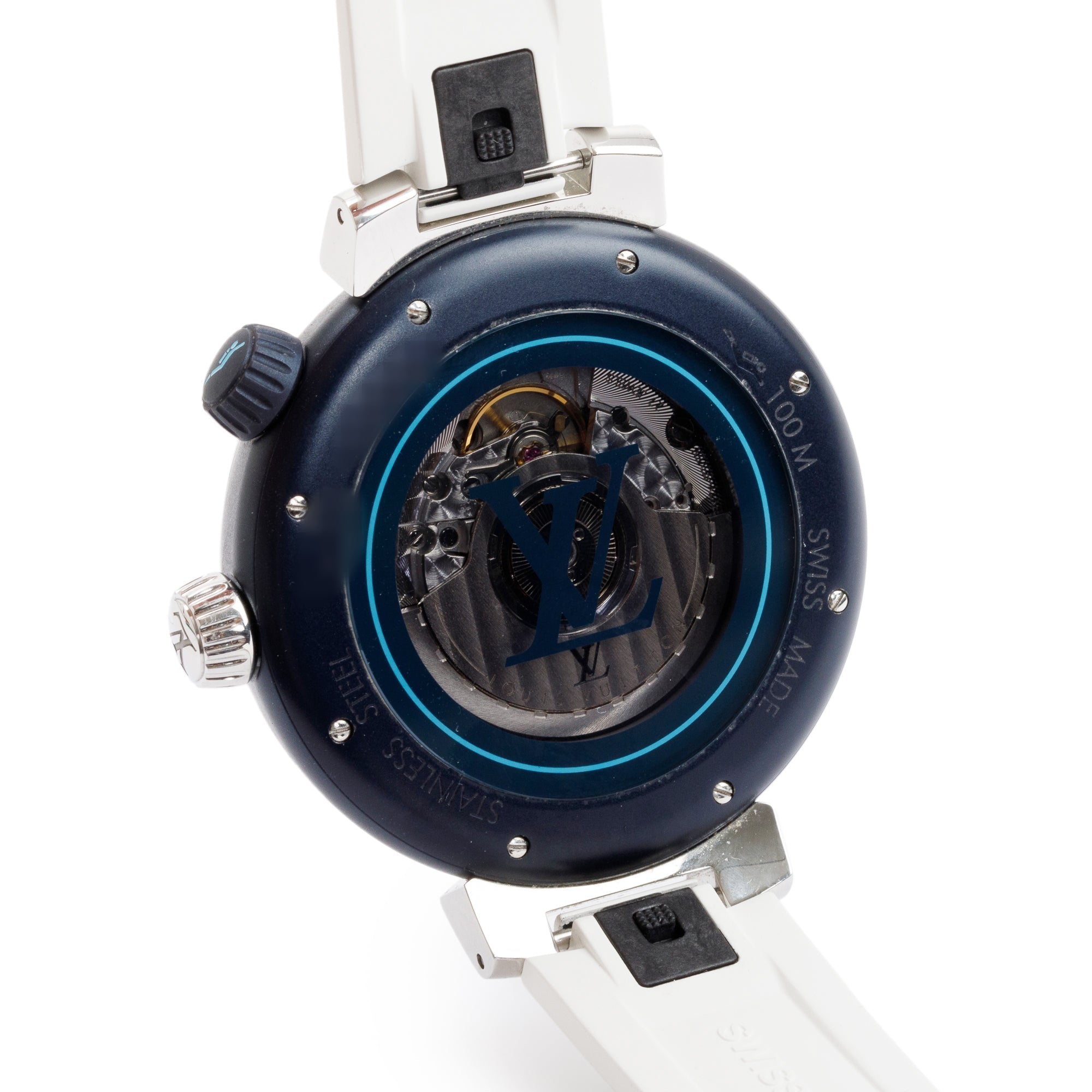 Louis Vuitton Stainless Steel & Blue PVD Tambour Street Diver 44 MM Automatic Watch
