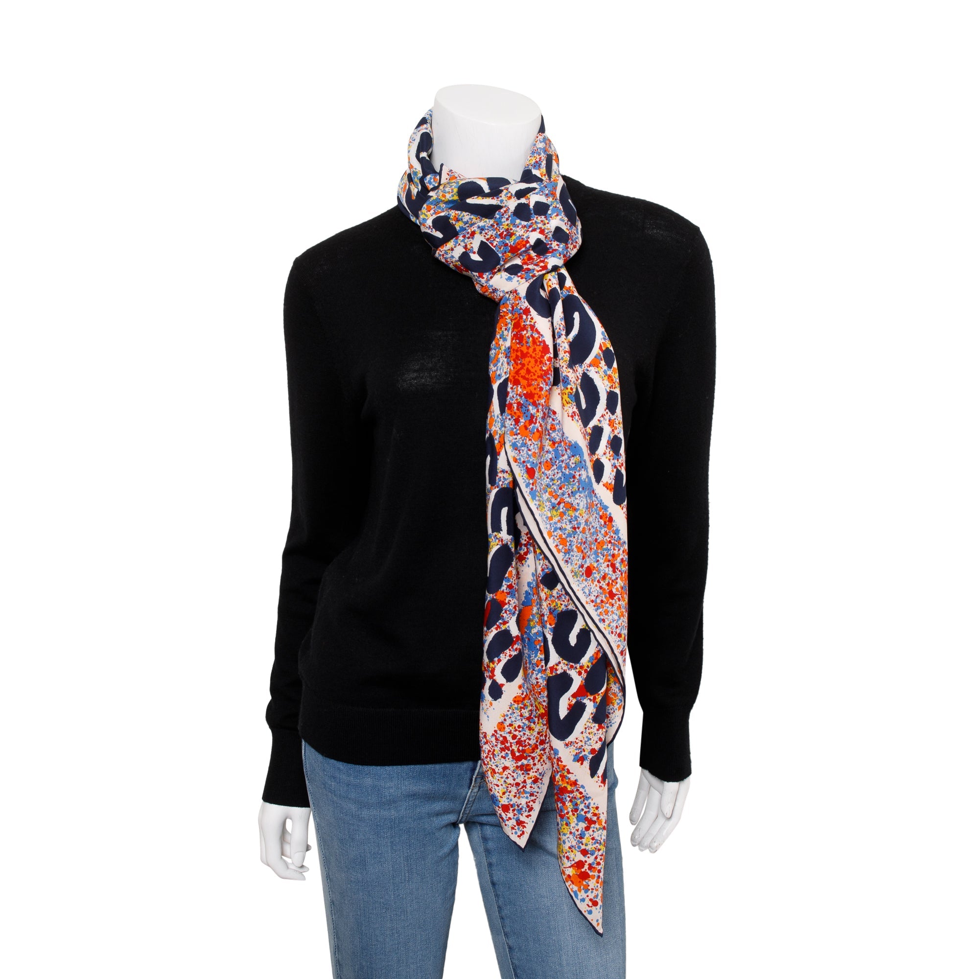 Louis Vuitton Stephen Sprouse Multcolor Leopard Print Cashmere Silk Scarf w/ Box