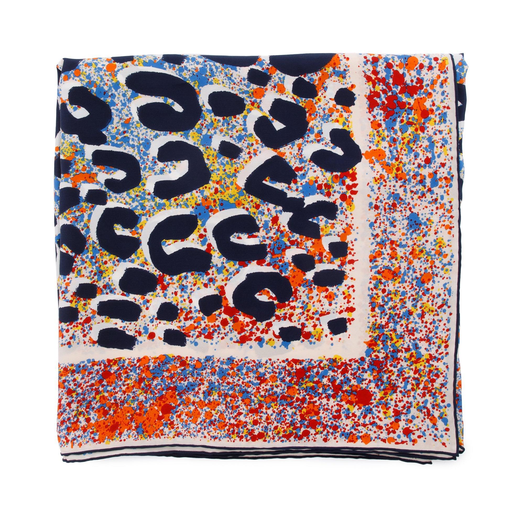 Louis Vuitton Stephen Sprouse Multcolor Leopard Print Cashmere Silk Scarf w/ Box