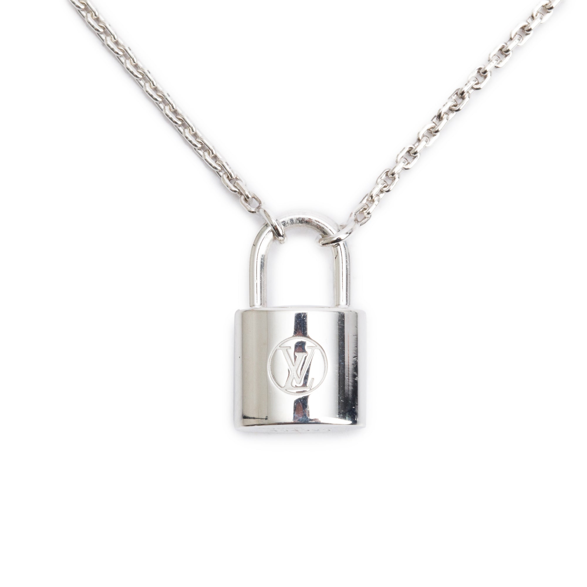 Louis Vuitton Sterling Silver Lockit Pendant Necklace