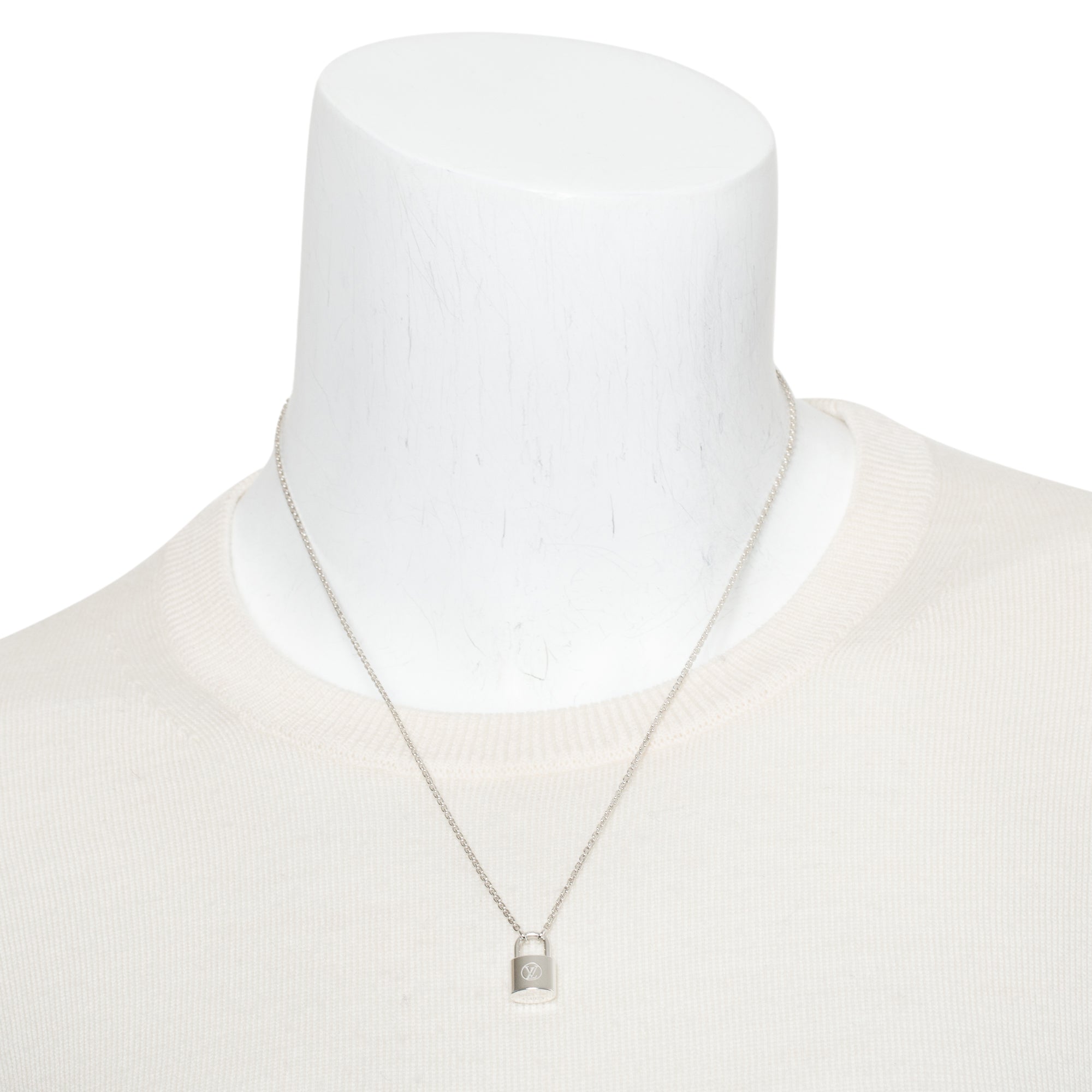 Louis Vuitton Sterling Silver Lockit Pendant Necklace