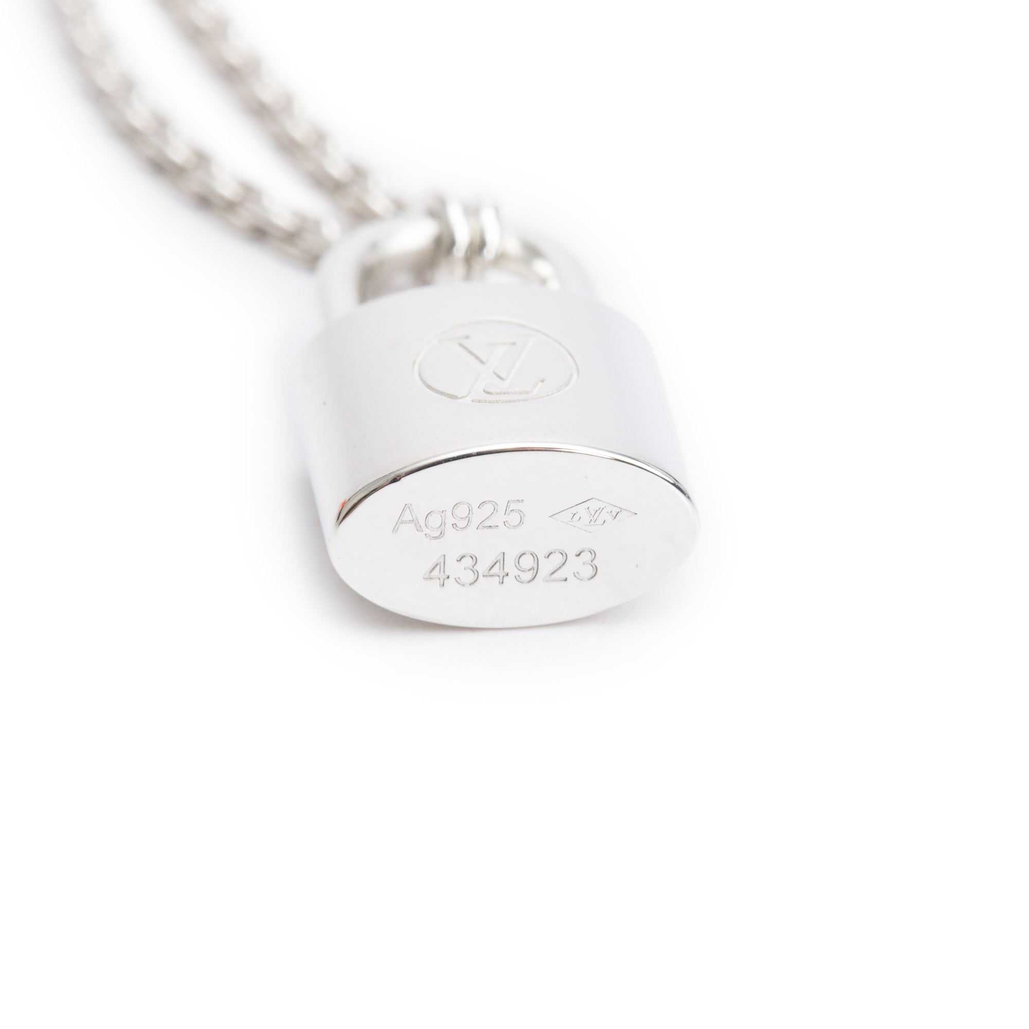 Louis Vuitton Sterling Silver Lockit Pendant Necklace