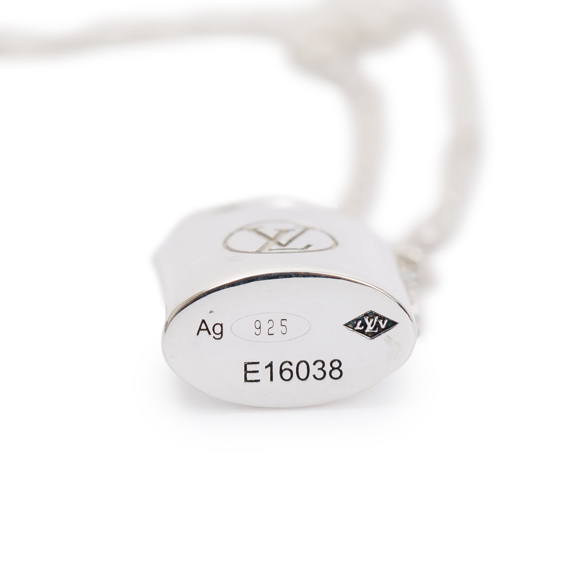 Louis Vuitton Sterling Silver Lockit Pendant Necklace w/ Box