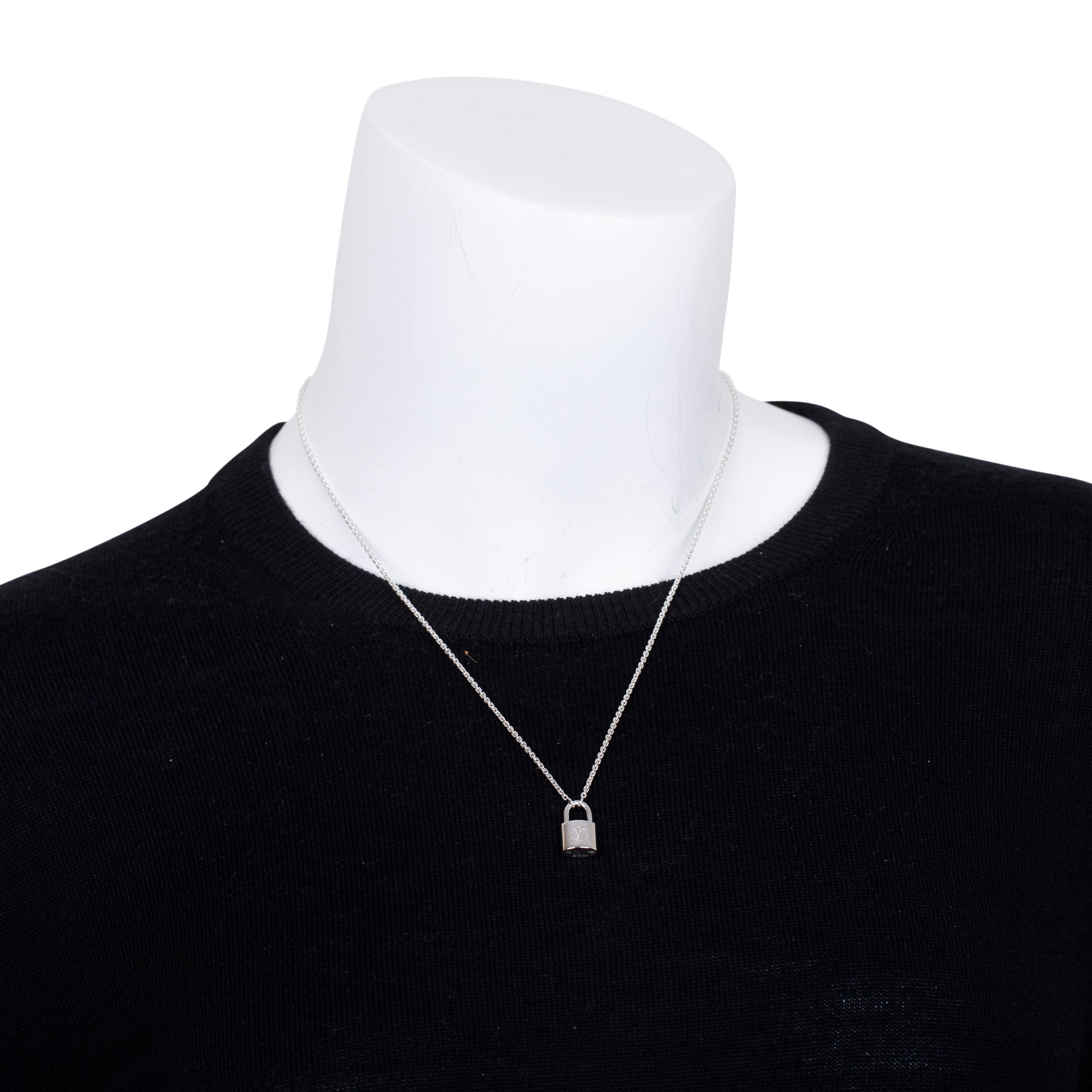 Louis Vuitton Sterling Silver Lockit Pendant Necklace w/ Box