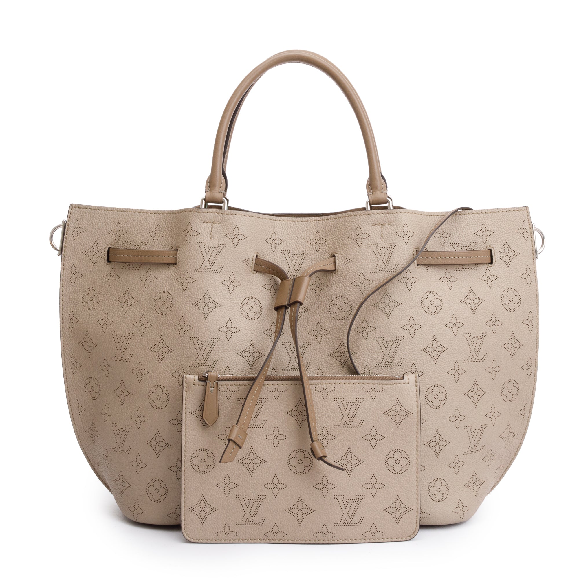 Louis Vuitton Taupe Monogram Mahina Girolata w/ Strap & Pouch