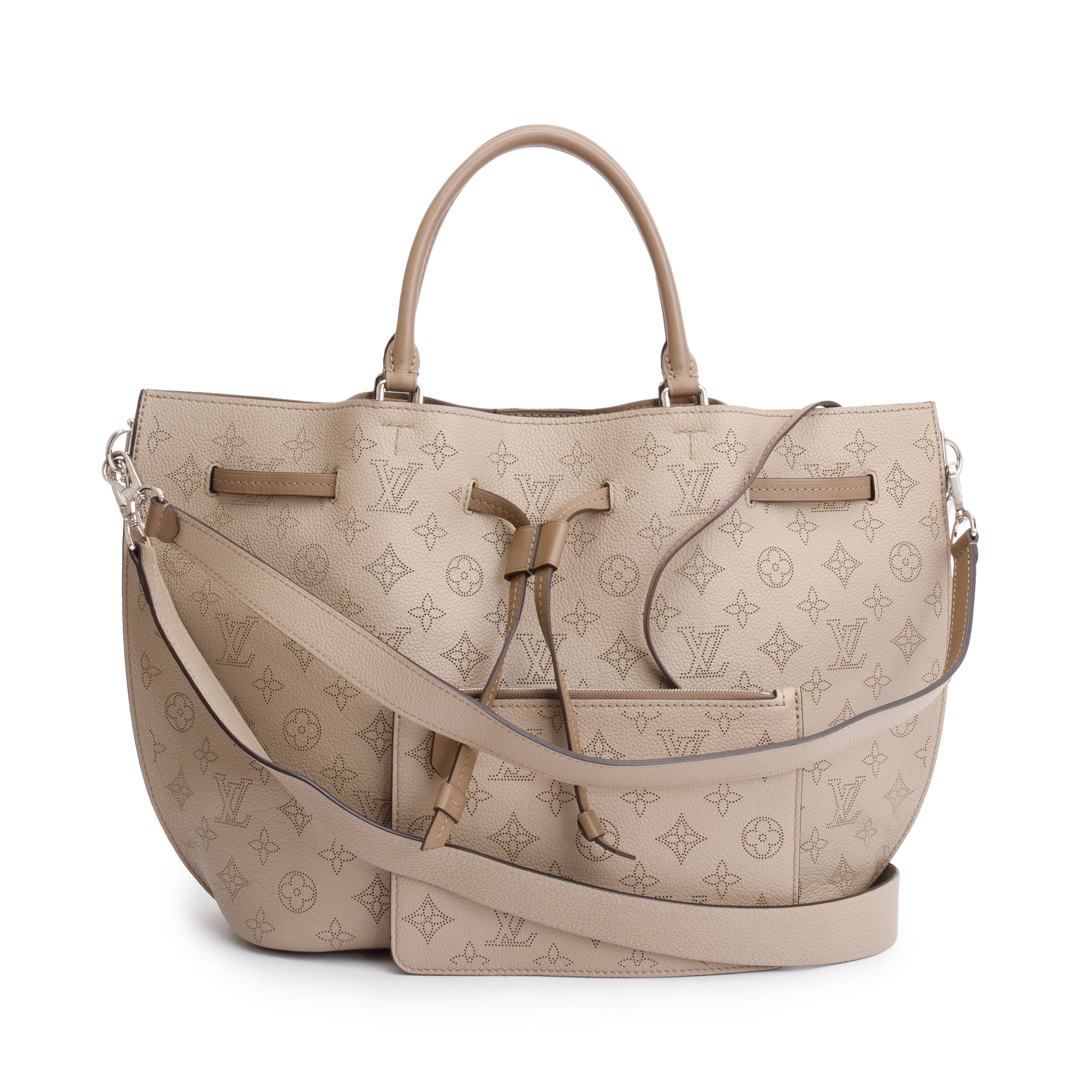Louis Vuitton Taupe Monogram Mahina Girolata w/ Strap & Pouch