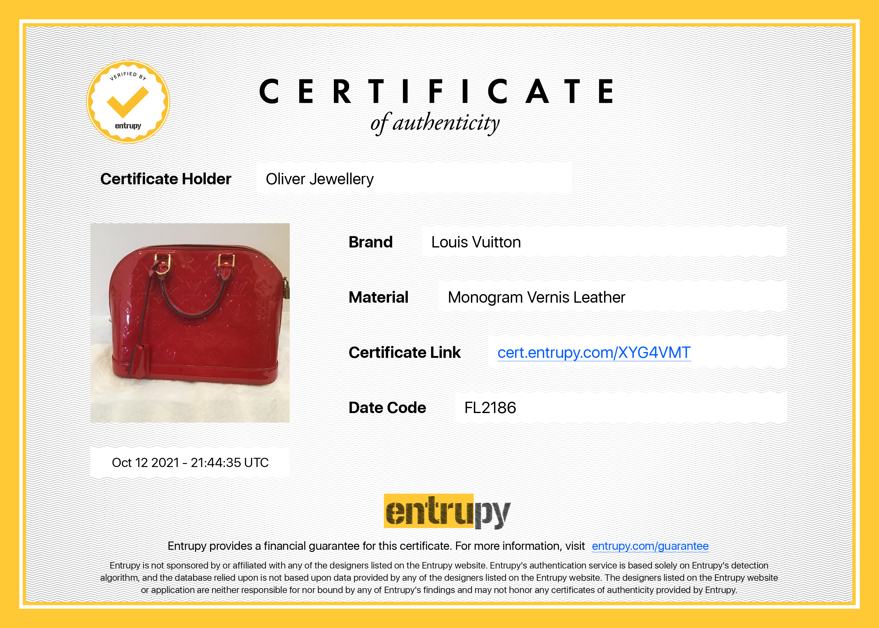 Louis Vuitton Vernis Alma PM