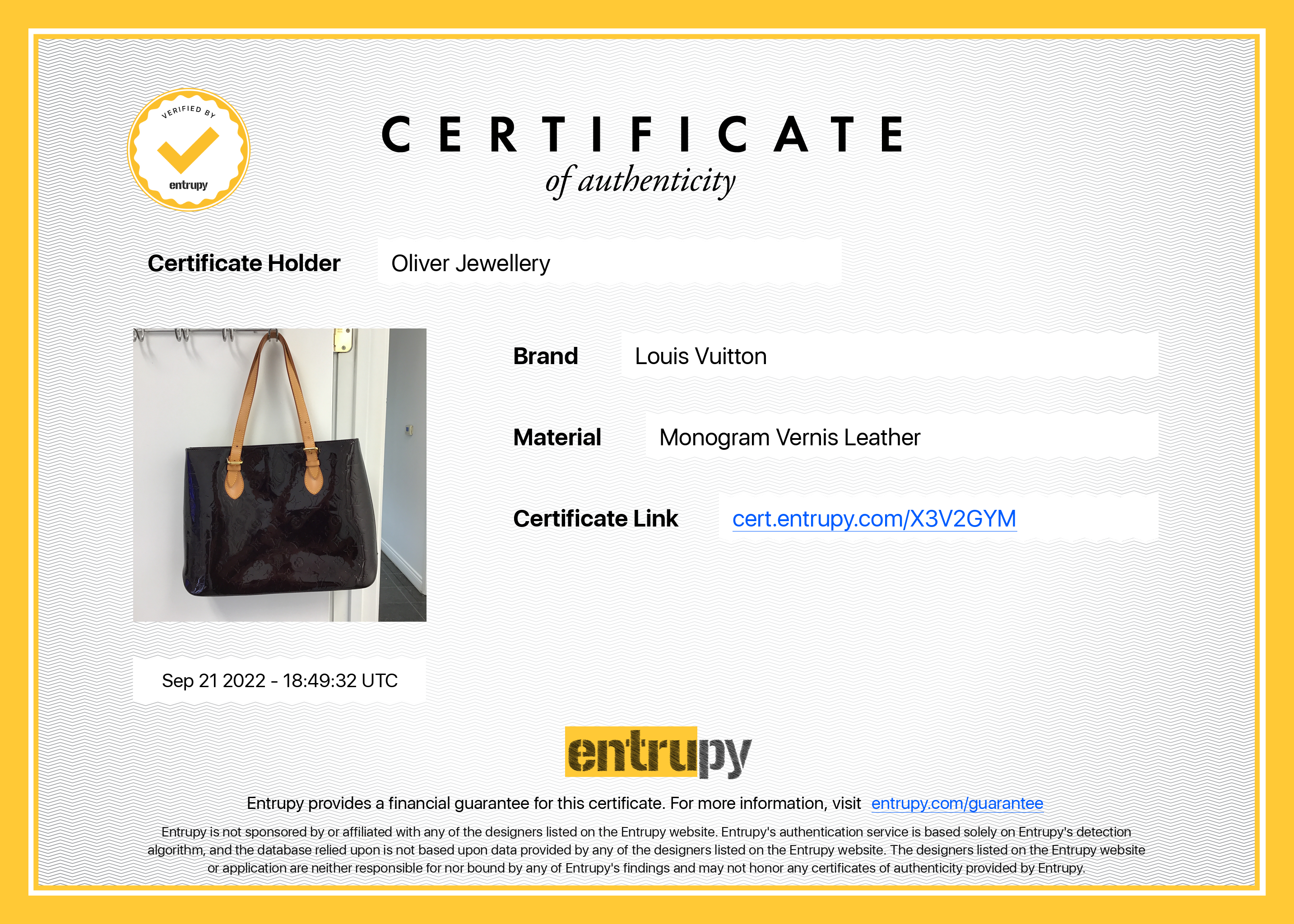 Louis Vuitton Vernis Brentwood Tote