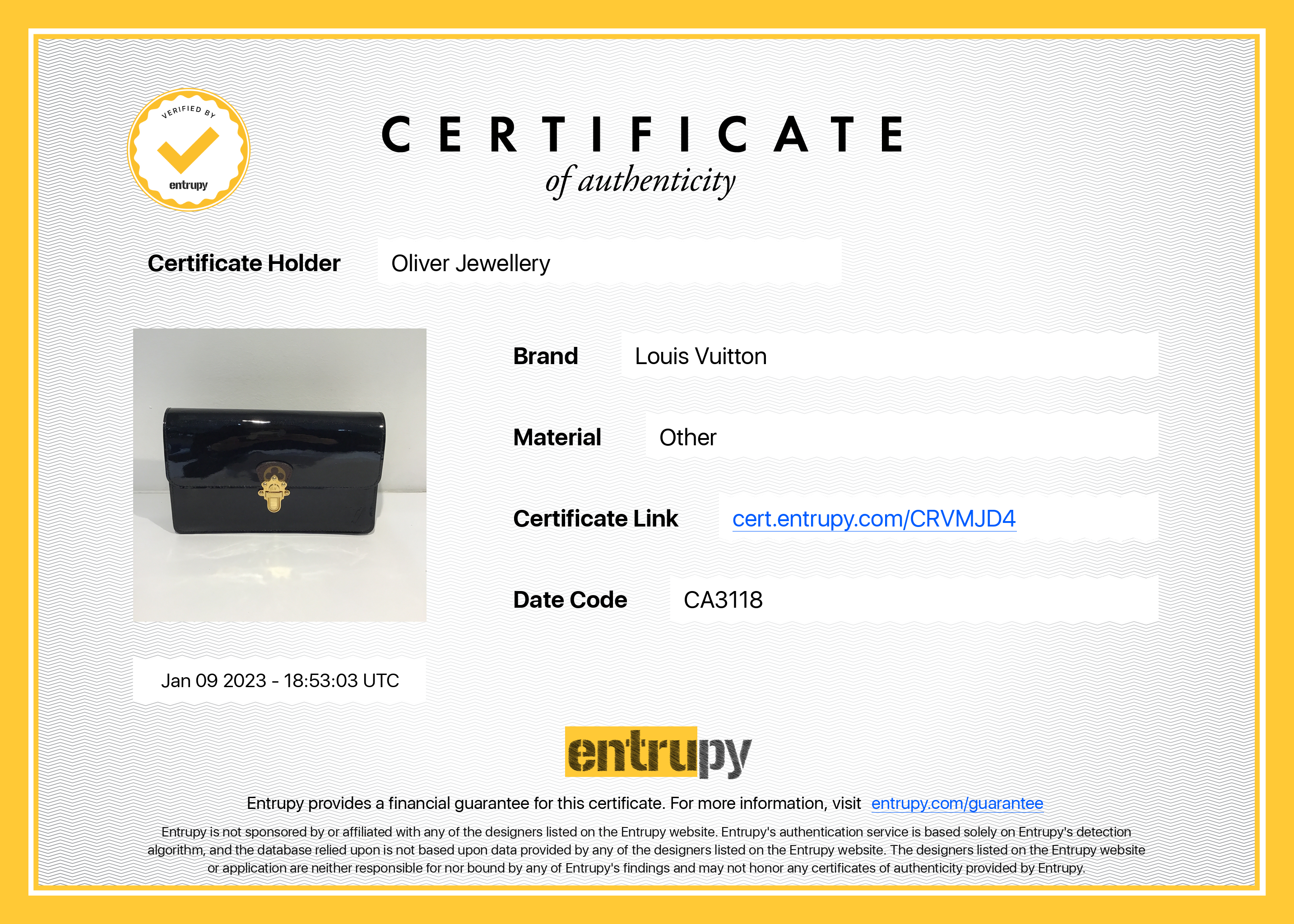 Louis Vuitton Vernis Cherrywood Chain Wallet