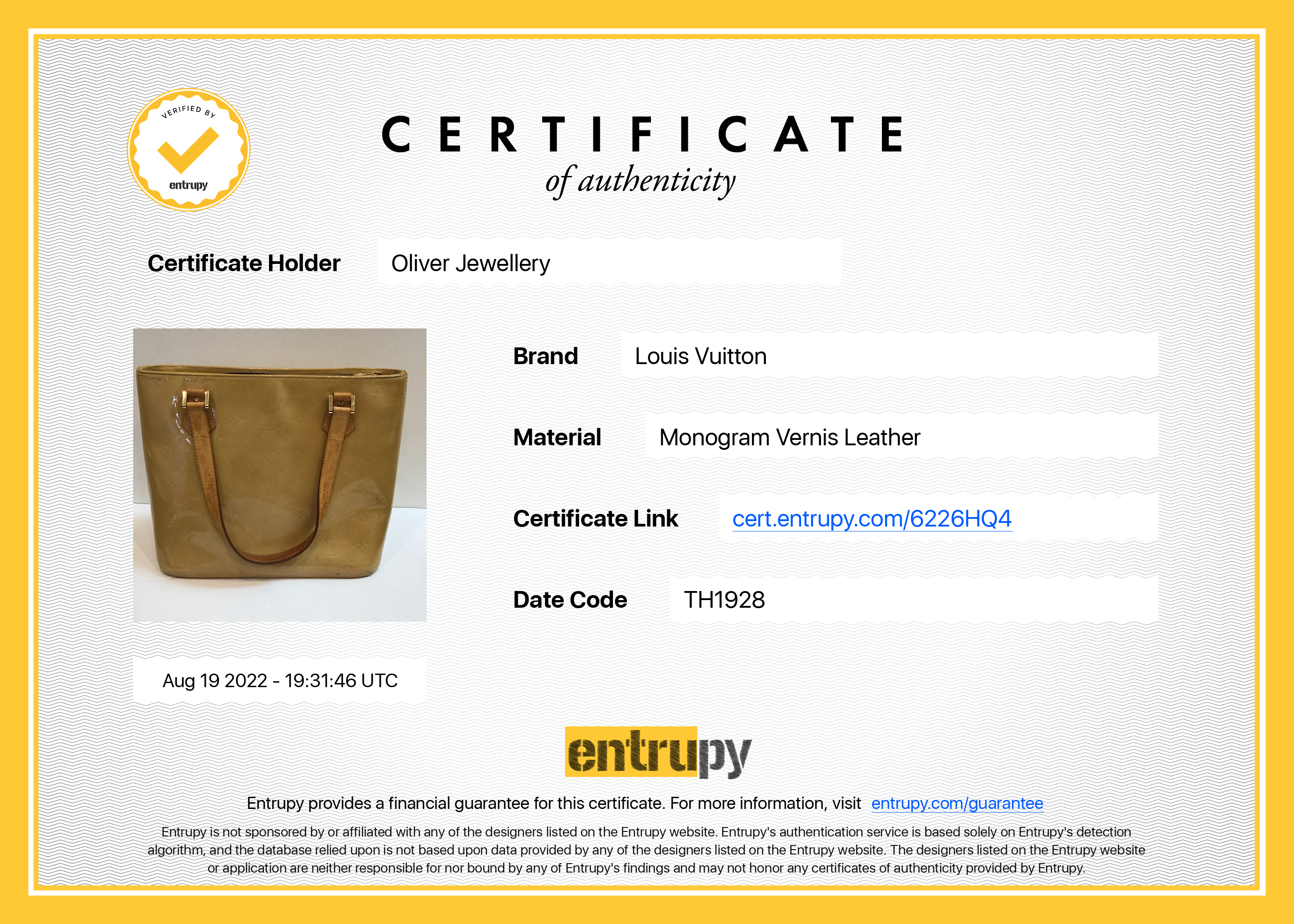 Louis Vuitton Vernis Houston Tote