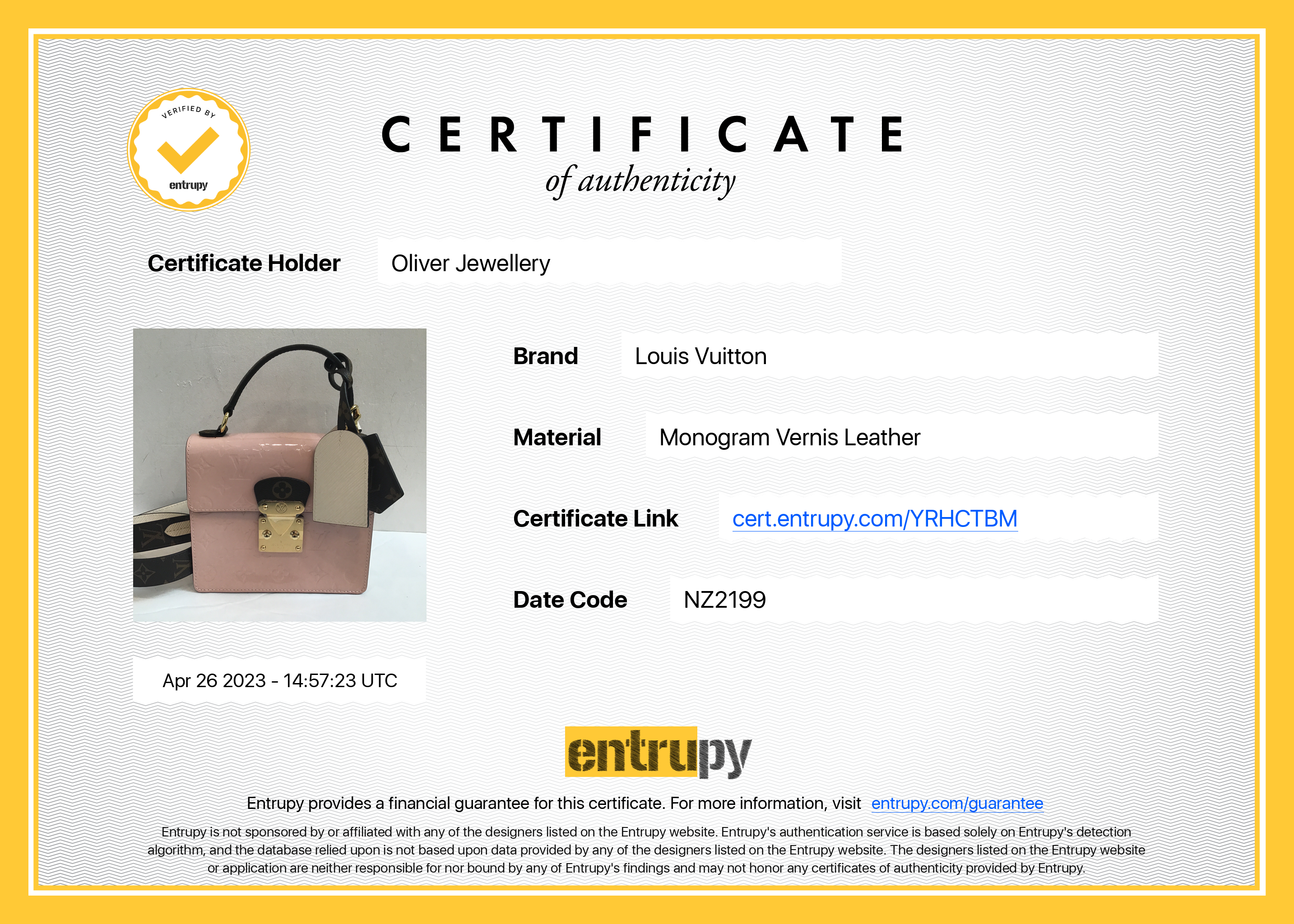 Louis Vuitton Vernis Monogram Spring Street w/ Strap